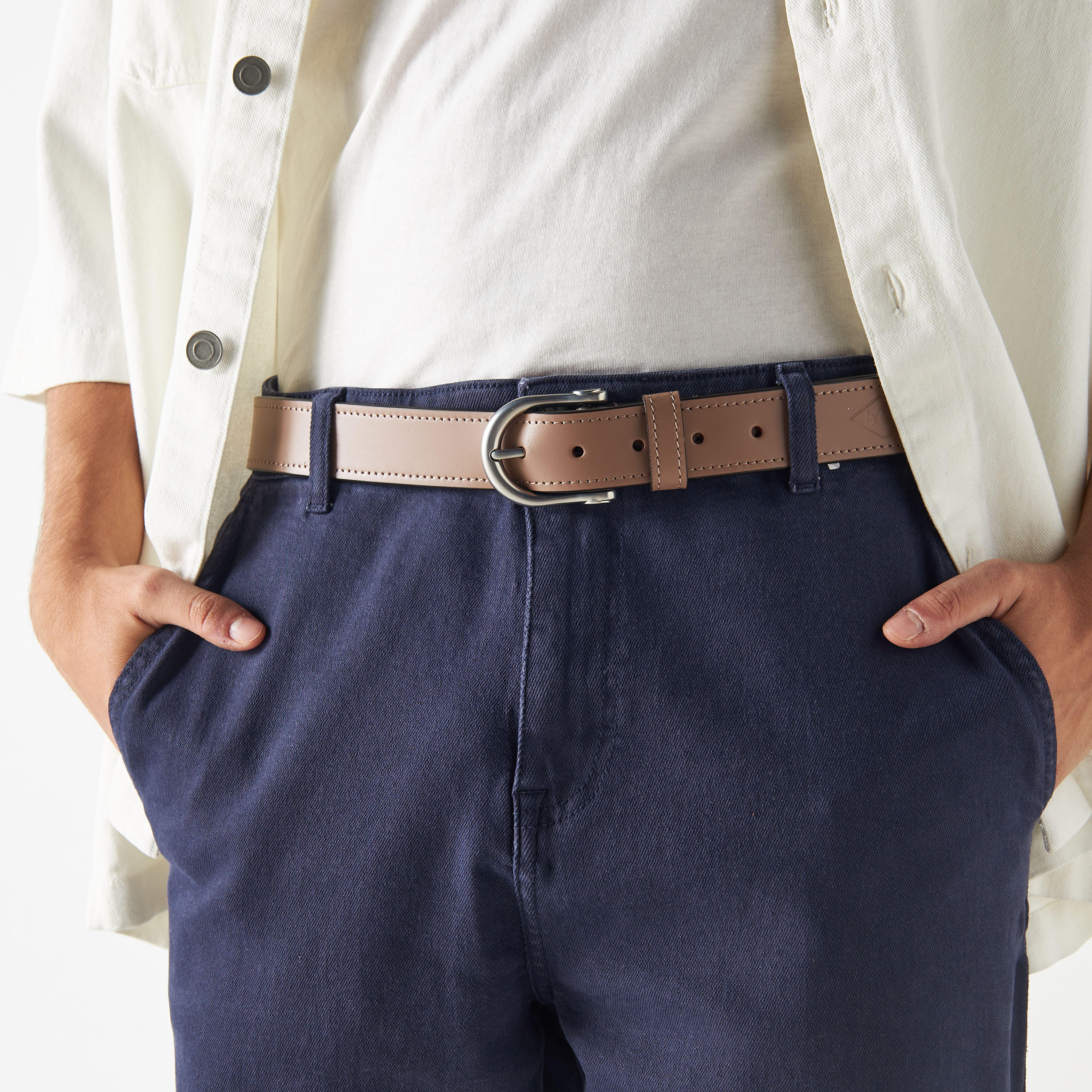 حزام جلد سادة بإبزيم إغلاق بدبوس من لي كوبر-men-beltsandwallets-belts-image-4