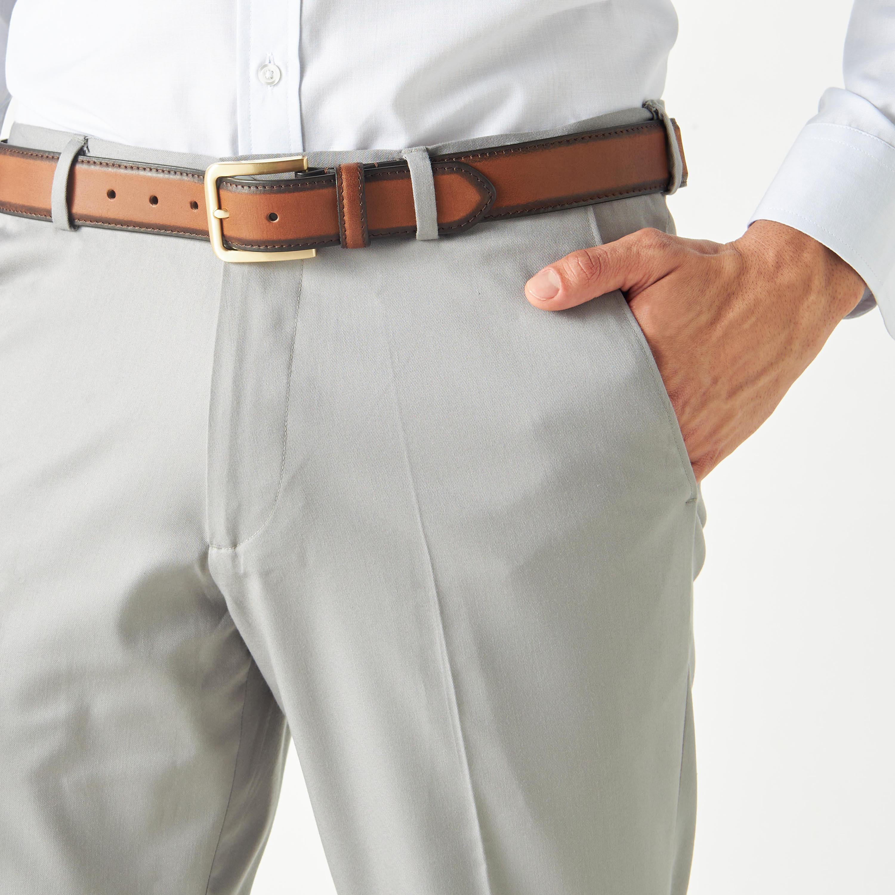 حزام جلد سادة بإبزيم بدبوس إغلاق-men-beltsandwallets-belts-image-2