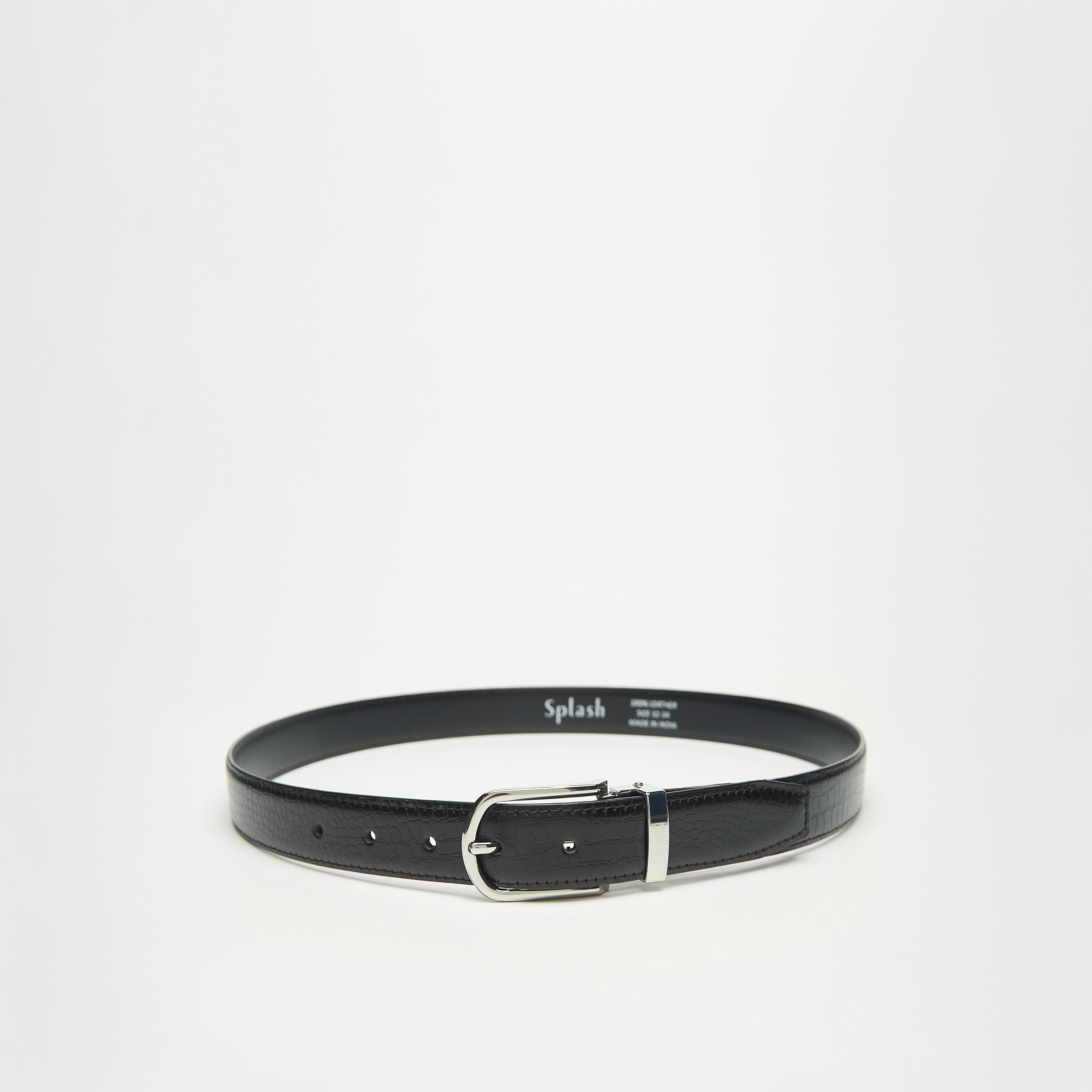 حزام جلد بارز الملمس بإبزيم إغلاق بدبوس-men-beltsandwallets-belts-image-1