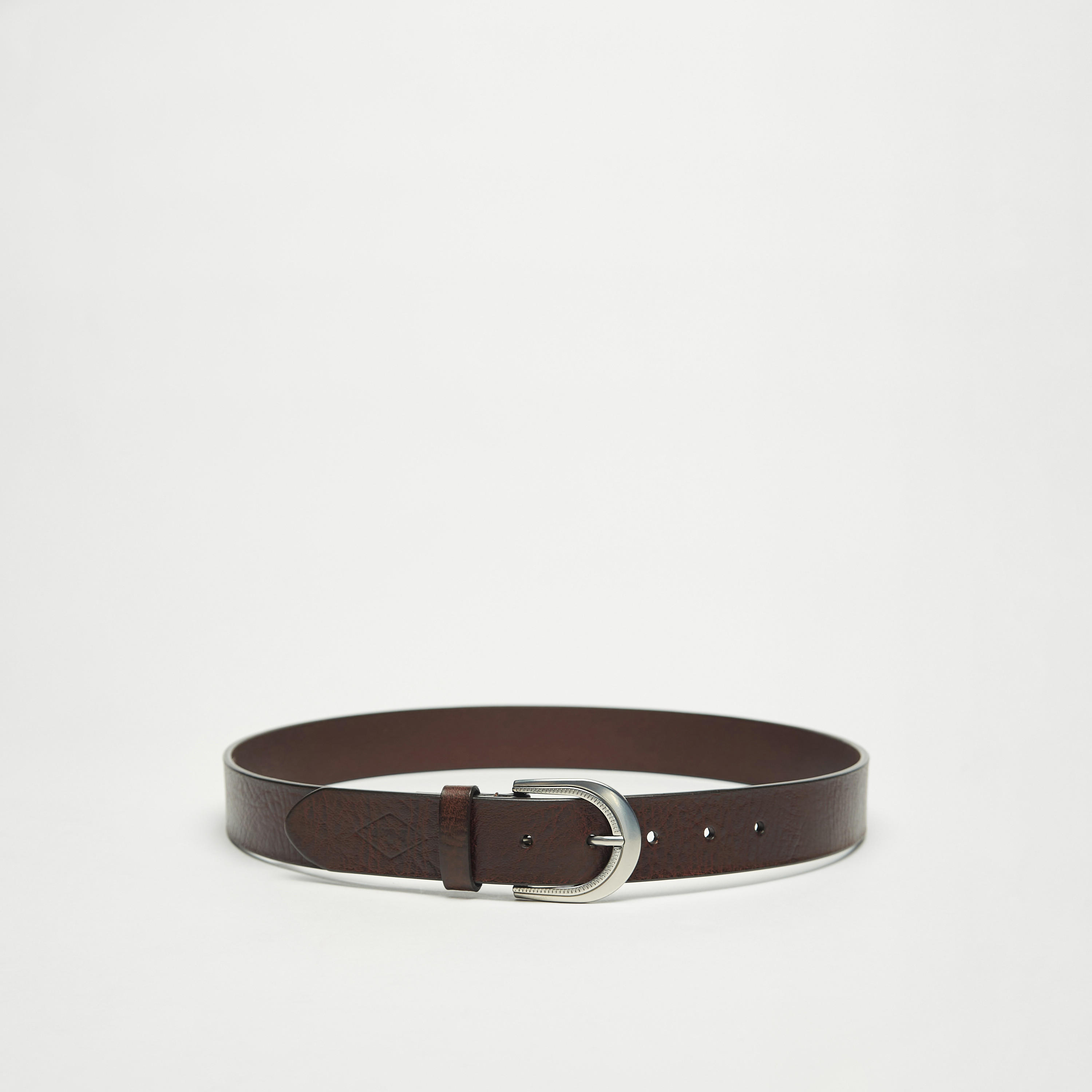 حزام جلد بارز الملمس بإبزيم إغلاق بدبوس من لي كوبر-men-beltsandwallets-belts-image-1