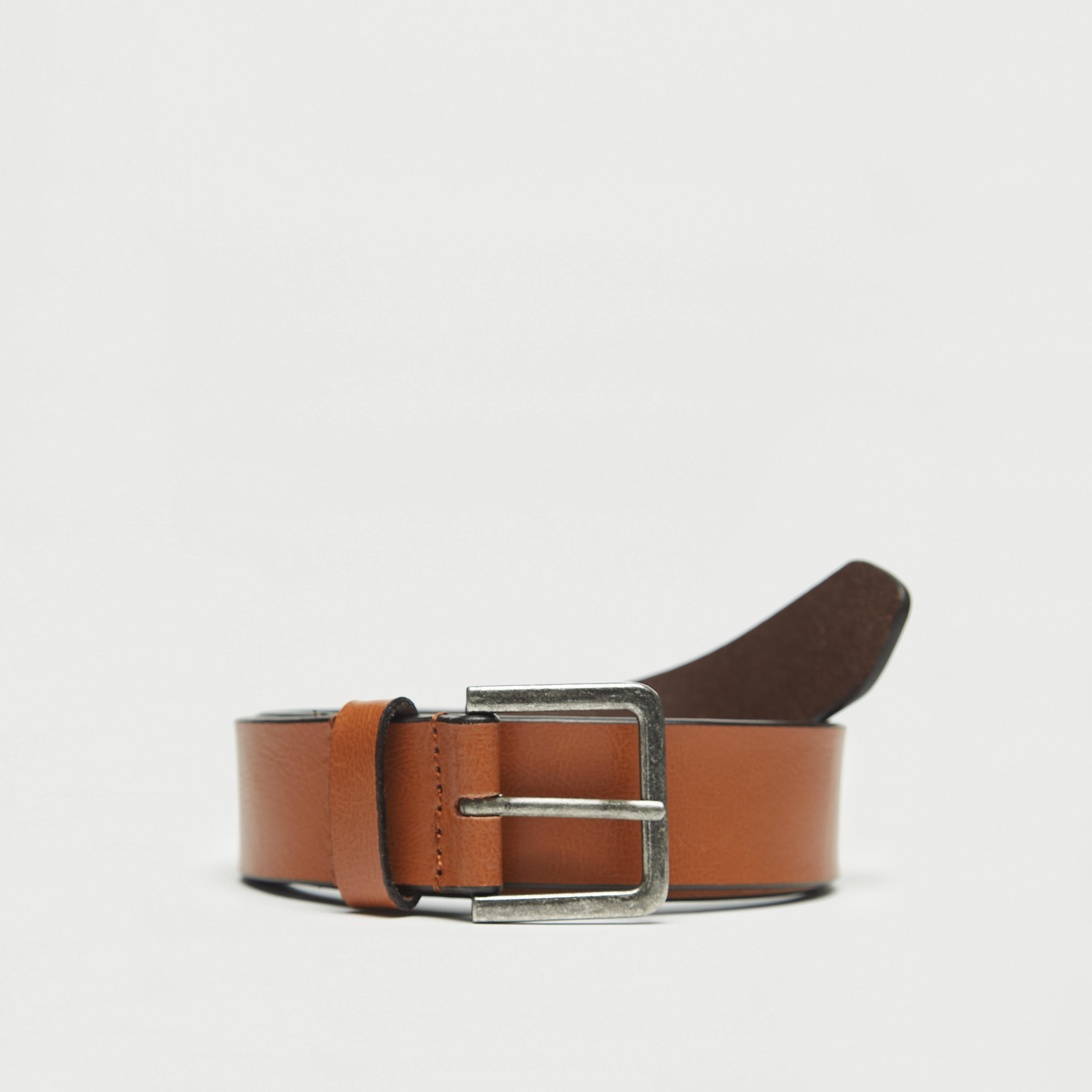 حزام جلد سادة بإبزيم بدبوس إغلاق-men-beltsandwallets-belts-image-4