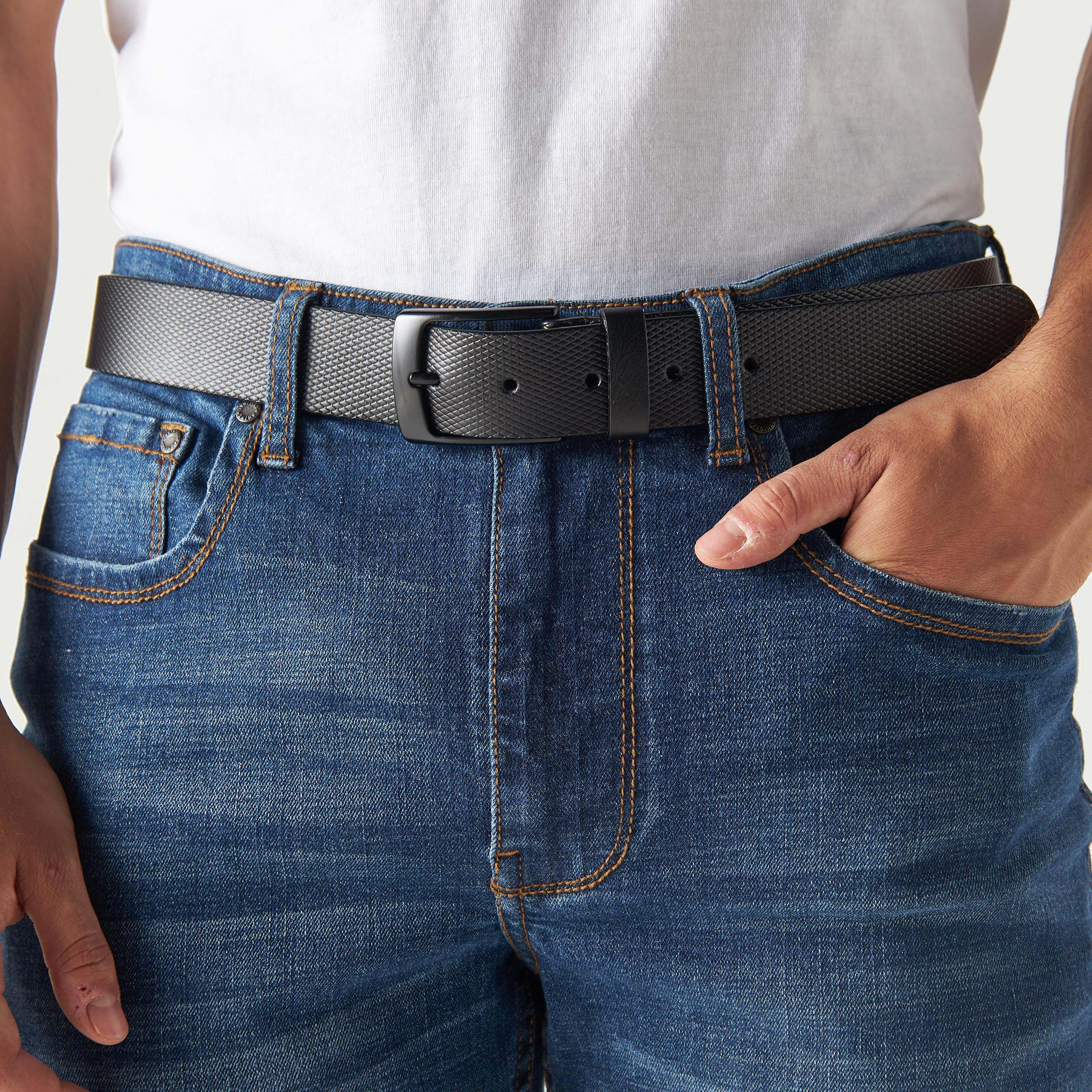حزام جلد بارز الملمس بإبزيم دبوس-men-beltsandwallets-belts-image-2