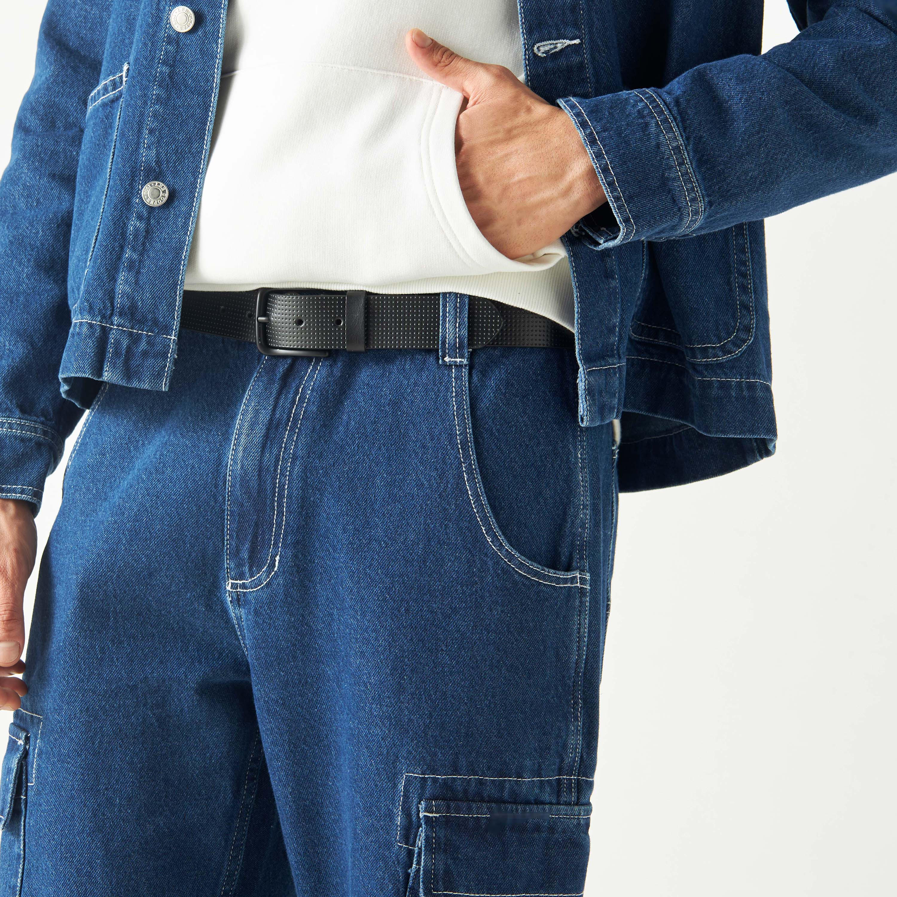 Textured Leather Belt with Pin Buckle Closure-men-beltsandwallets-belts-image-2