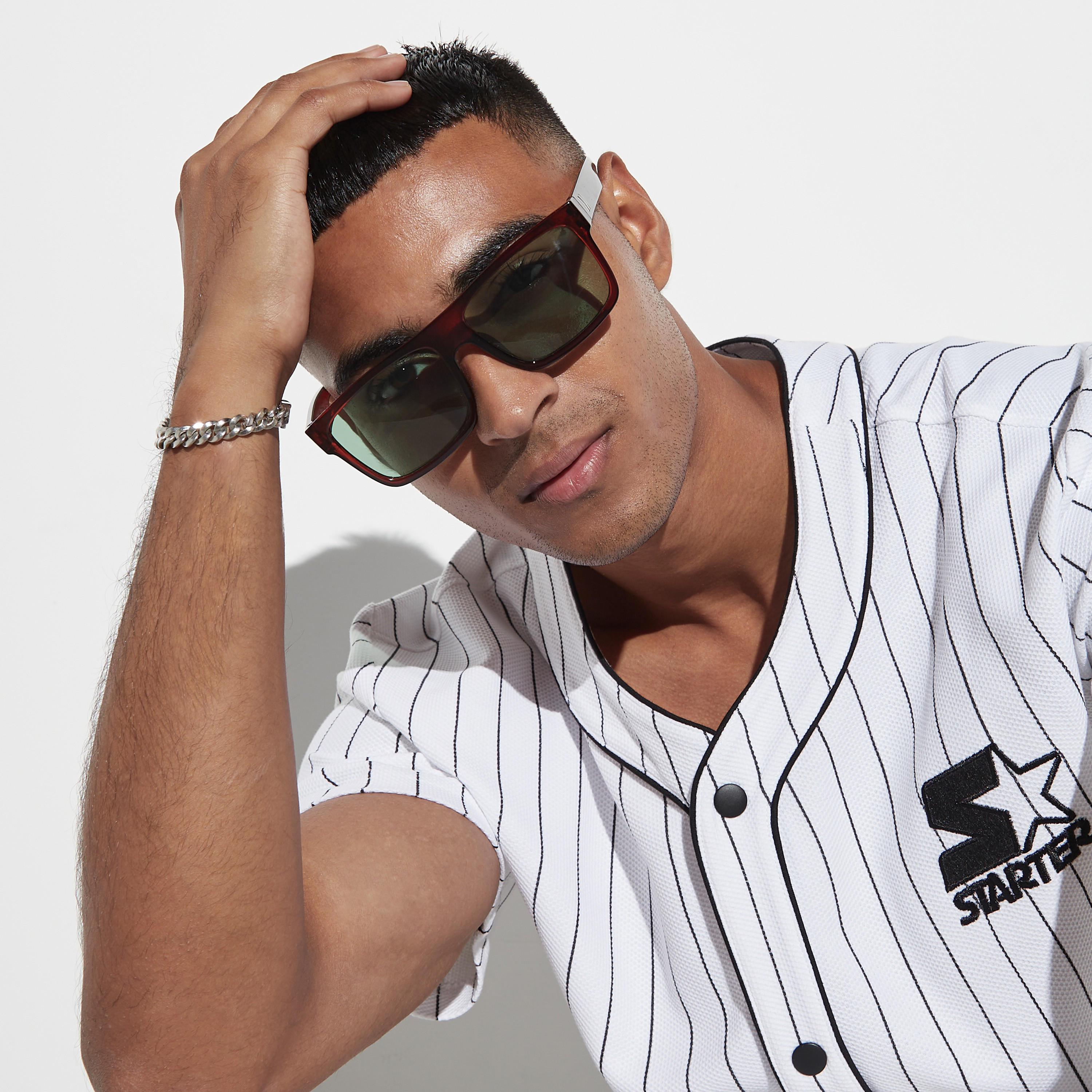 نظّارة شمسيّة بإطار كامل وعدسات ملوّنة ووسادات أنف-men-sunglasses-image-2