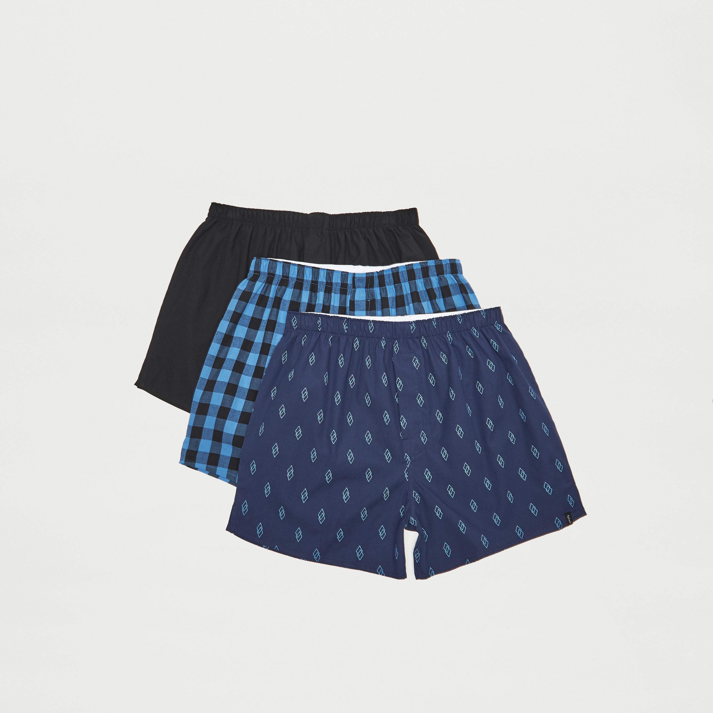 شورتات بوكسر بخصر مطّاطي - طقم من 3 قطع متنوعة-men-clothing-innerwear-underwear-image-1