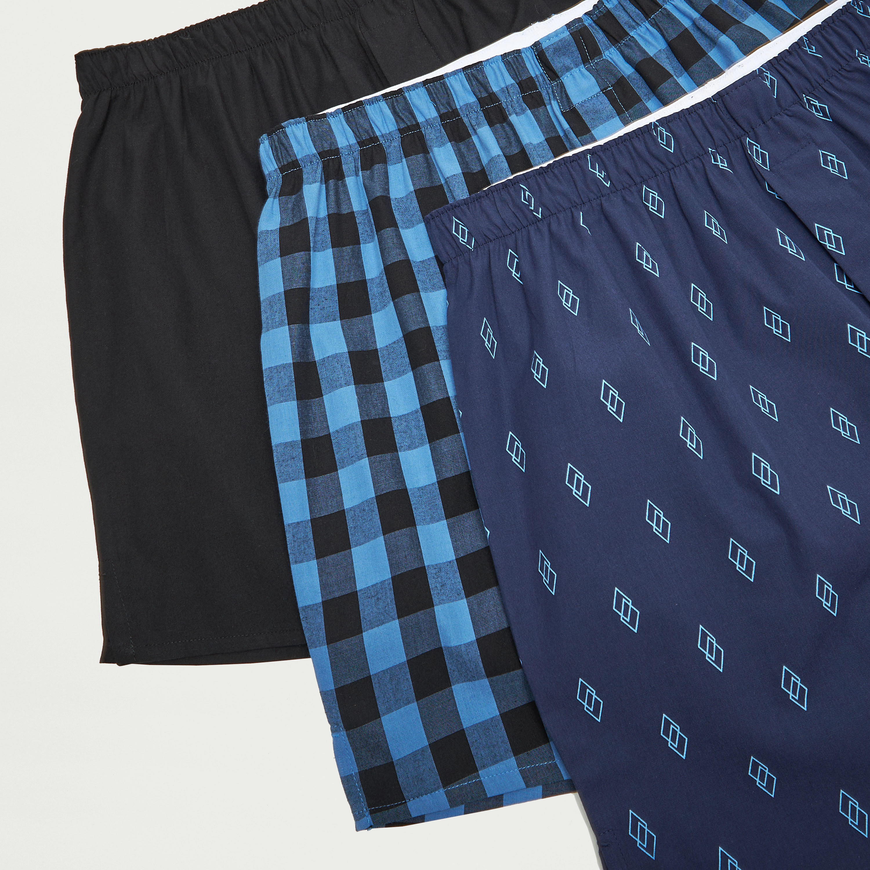 شورتات بوكسر بخصر مطّاطي - طقم من 3 قطع متنوعة-men-clothing-innerwear-underwear-image-4