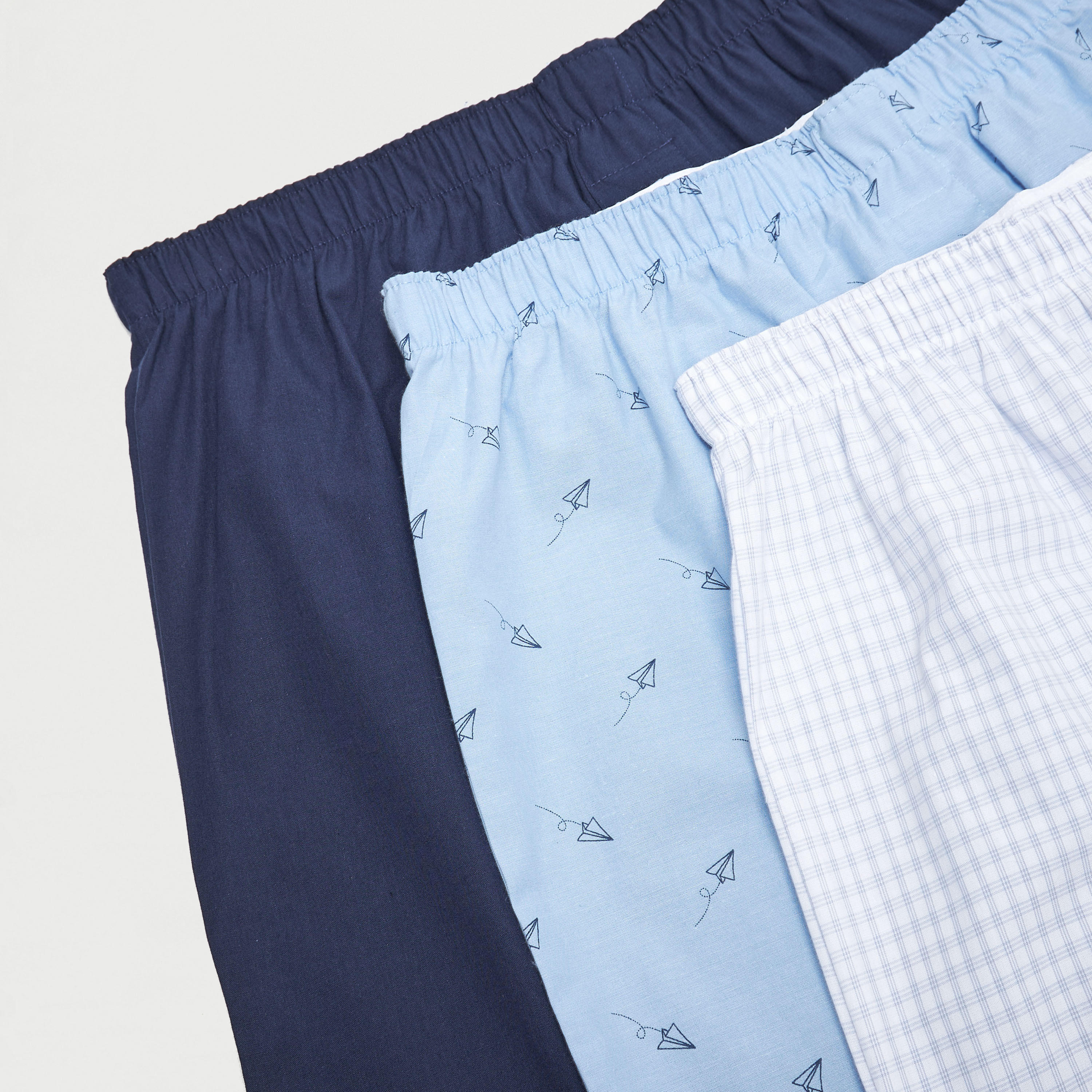 شورتات بوكسر بخصر مطّاطي - طقم من 3 قطع متنوعة-men-clothing-innerwear-underwear-image-1