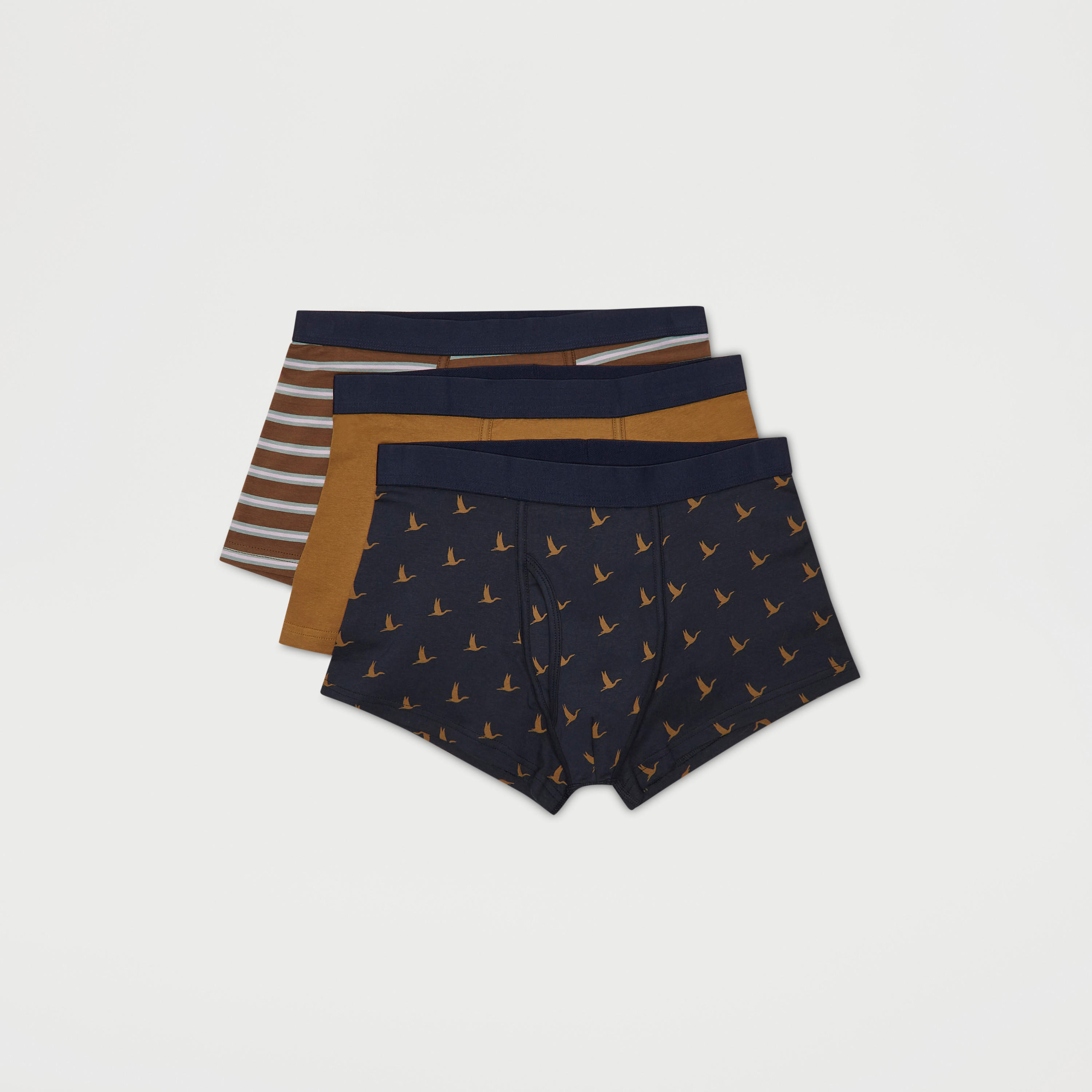 شورتات ترانك بخصر مطّاطي وطبعات متنوعة - طقم من 3 قطع-men-clothing-innerwear-underwear-image-1