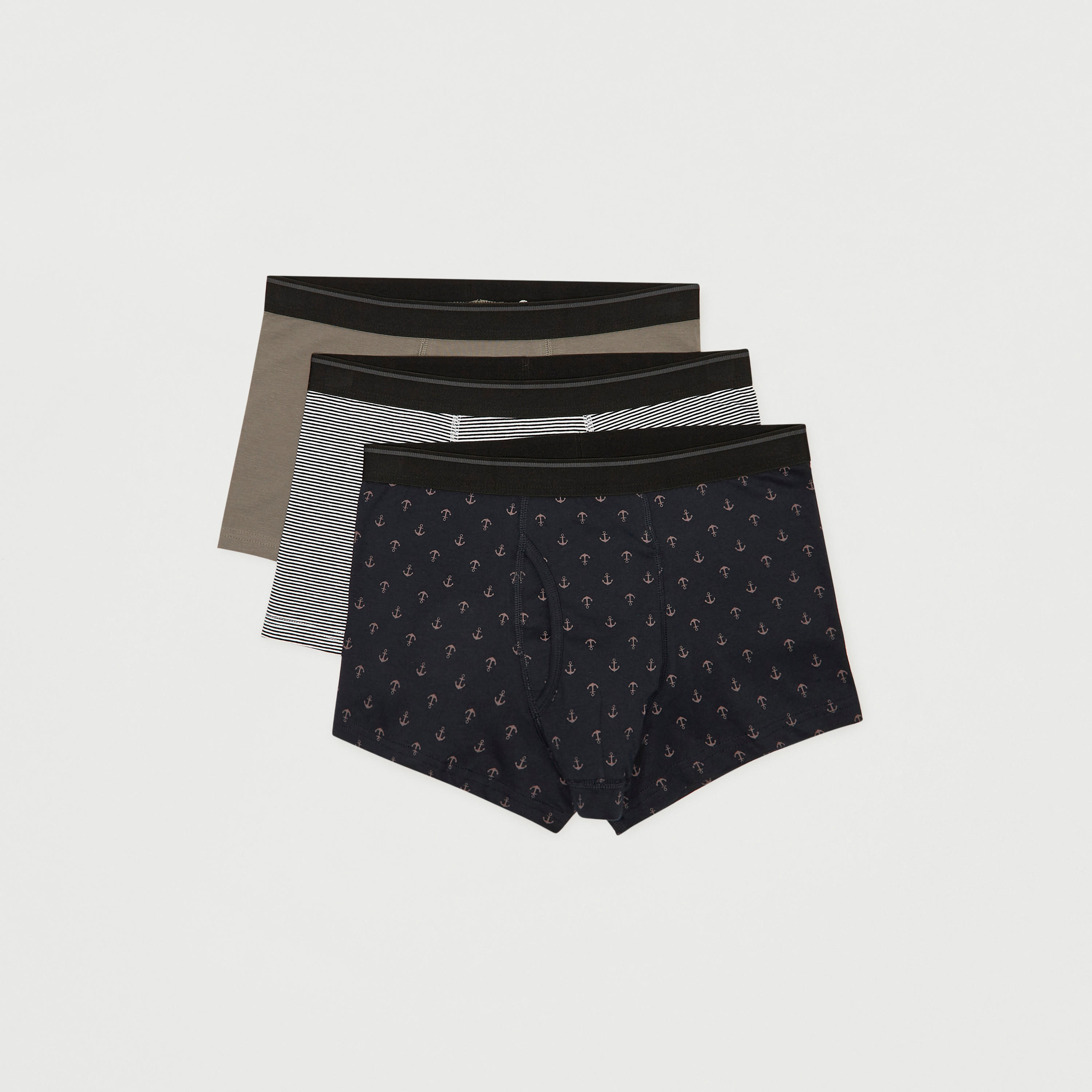 شورت ترانك بخصر مطّاطي - طقم 3 قطع متنوعة-men-clothing-innerwear-underwear-image-1