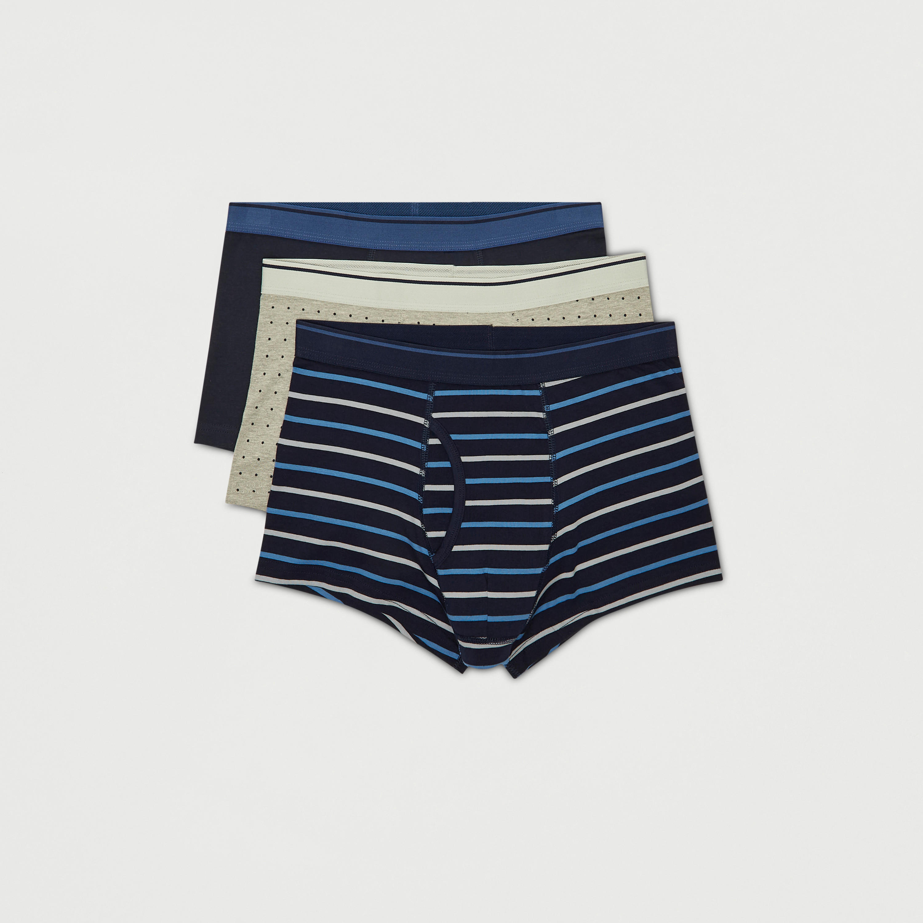شورت ترانك بخصر مطّاطي - طقم 3 قطع متنوعة-men-clothing-innerwear-underwear-image-1