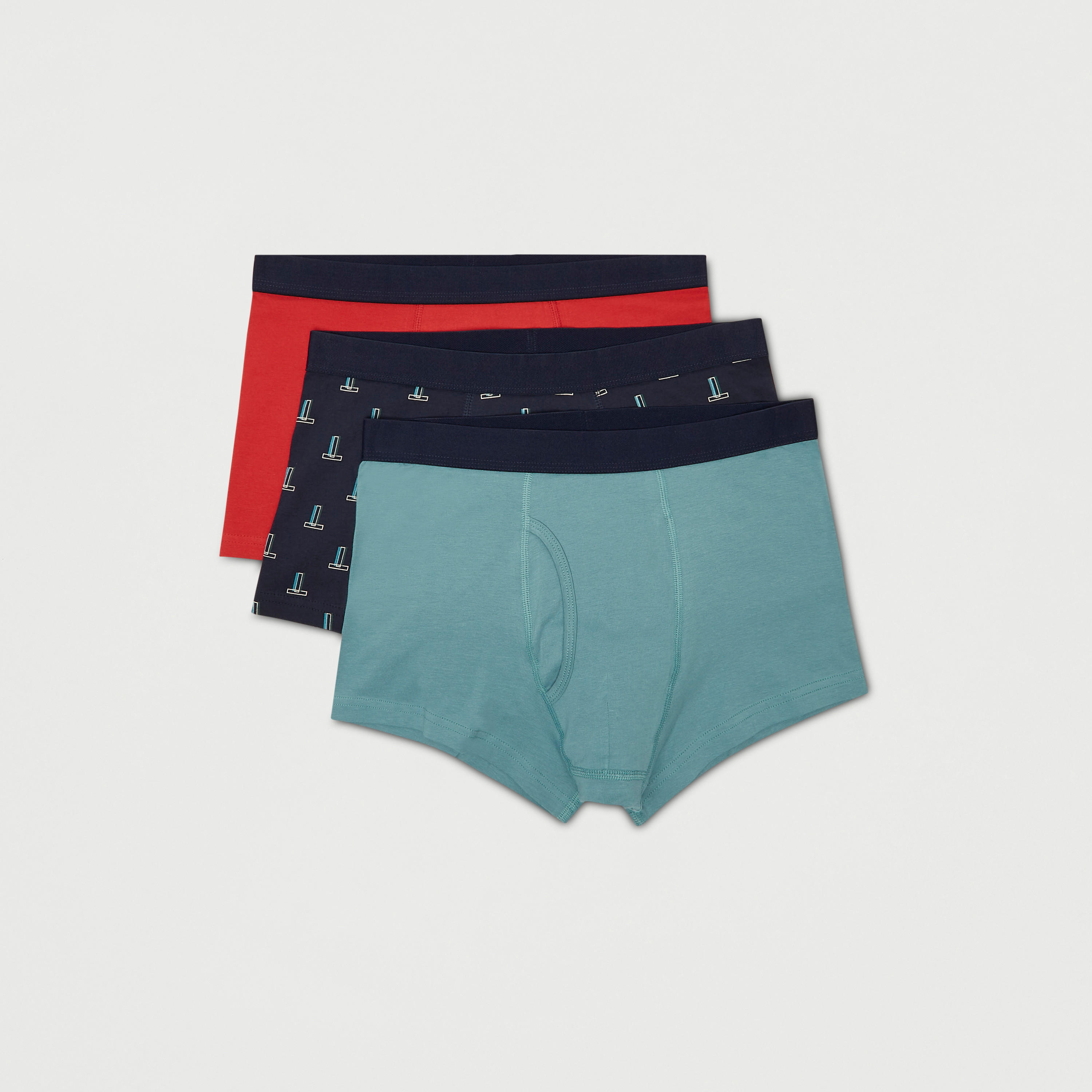 شورت ترانك بخصر مطّاطي - طقم 3 قطع متنوعة-men-clothing-innerwear-underwear-image-1