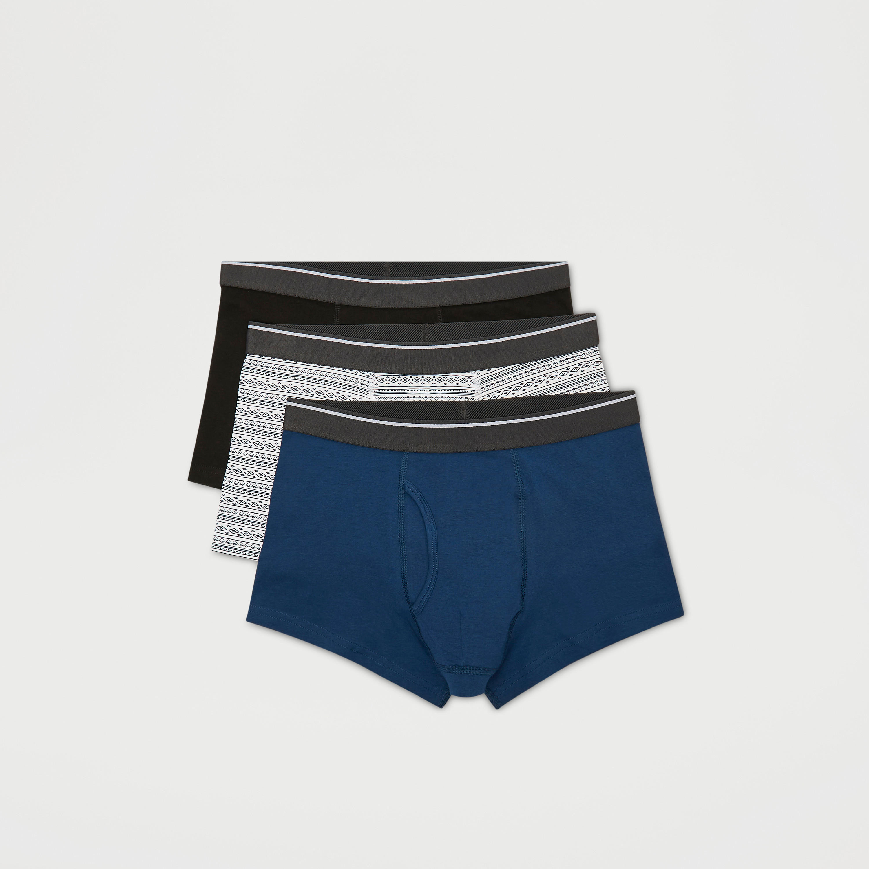 شورت ترانك بخصر مطّاطي - طقم 3 قطع متنوعة-men-clothing-innerwear-underwear-image-1