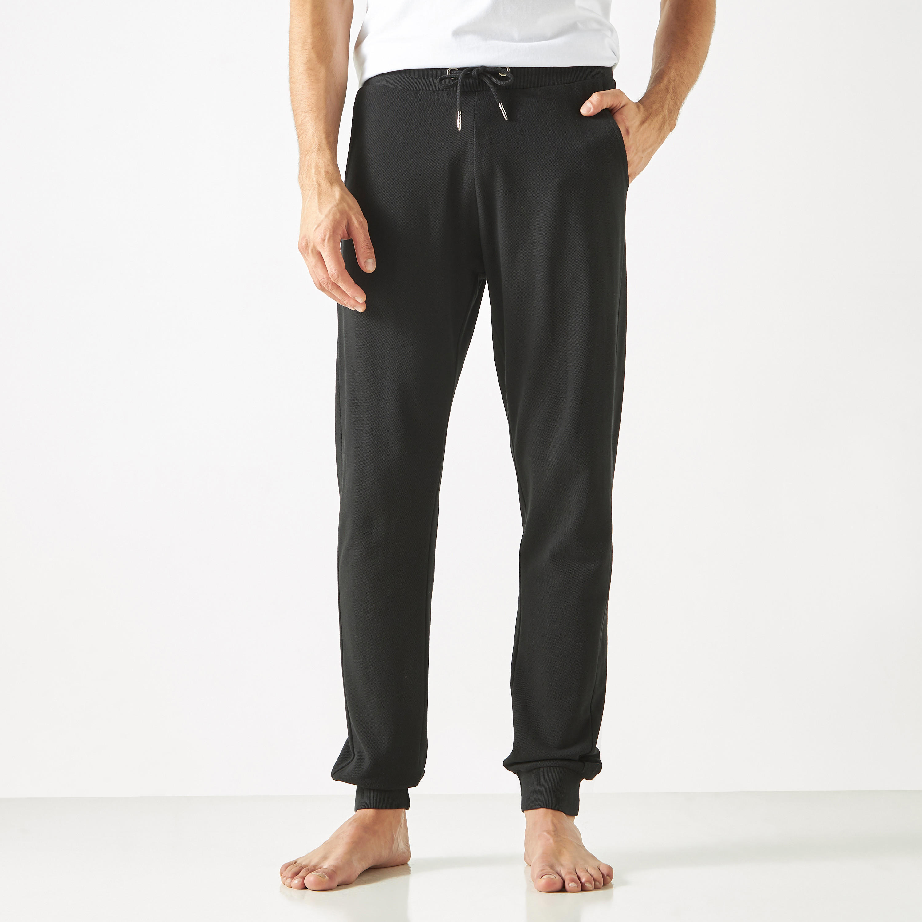 Solid Pyjamas with Drawstring Closure and Pockets-men-clothing-nightwear-pyjamaandshorts-image-1