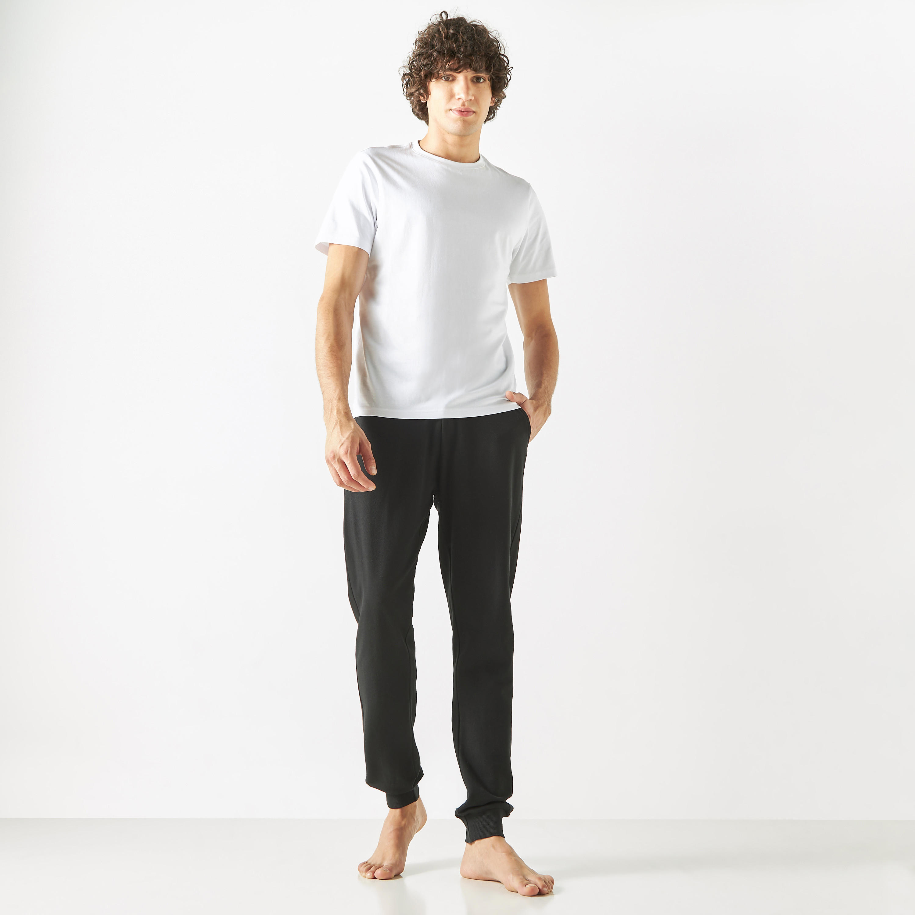 Solid Pyjamas with Drawstring Closure and Pockets-men-clothing-nightwear-pyjamaandshorts-image-2