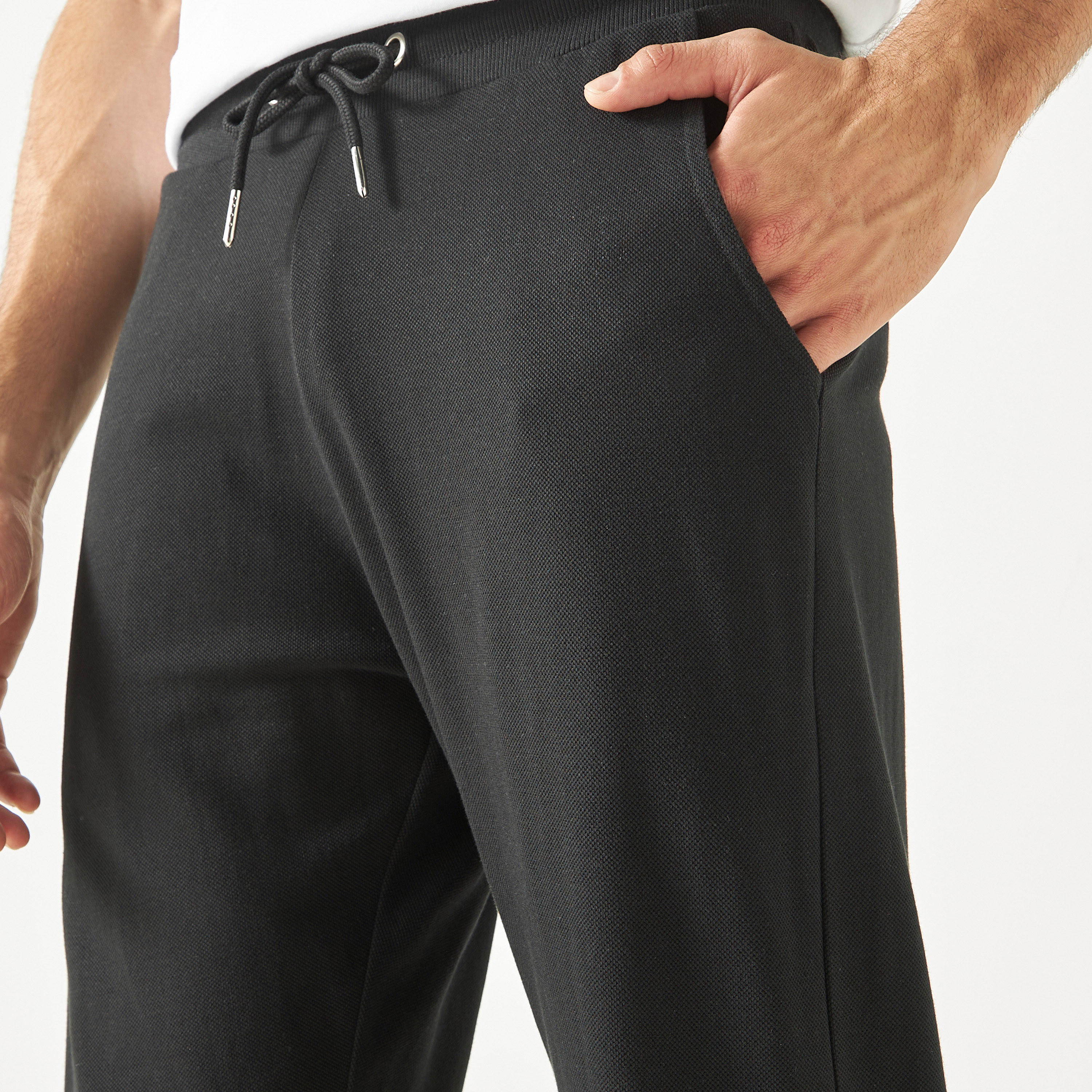 Solid Pyjamas with Drawstring Closure and Pockets-men-clothing-nightwear-pyjamaandshorts-image-4
