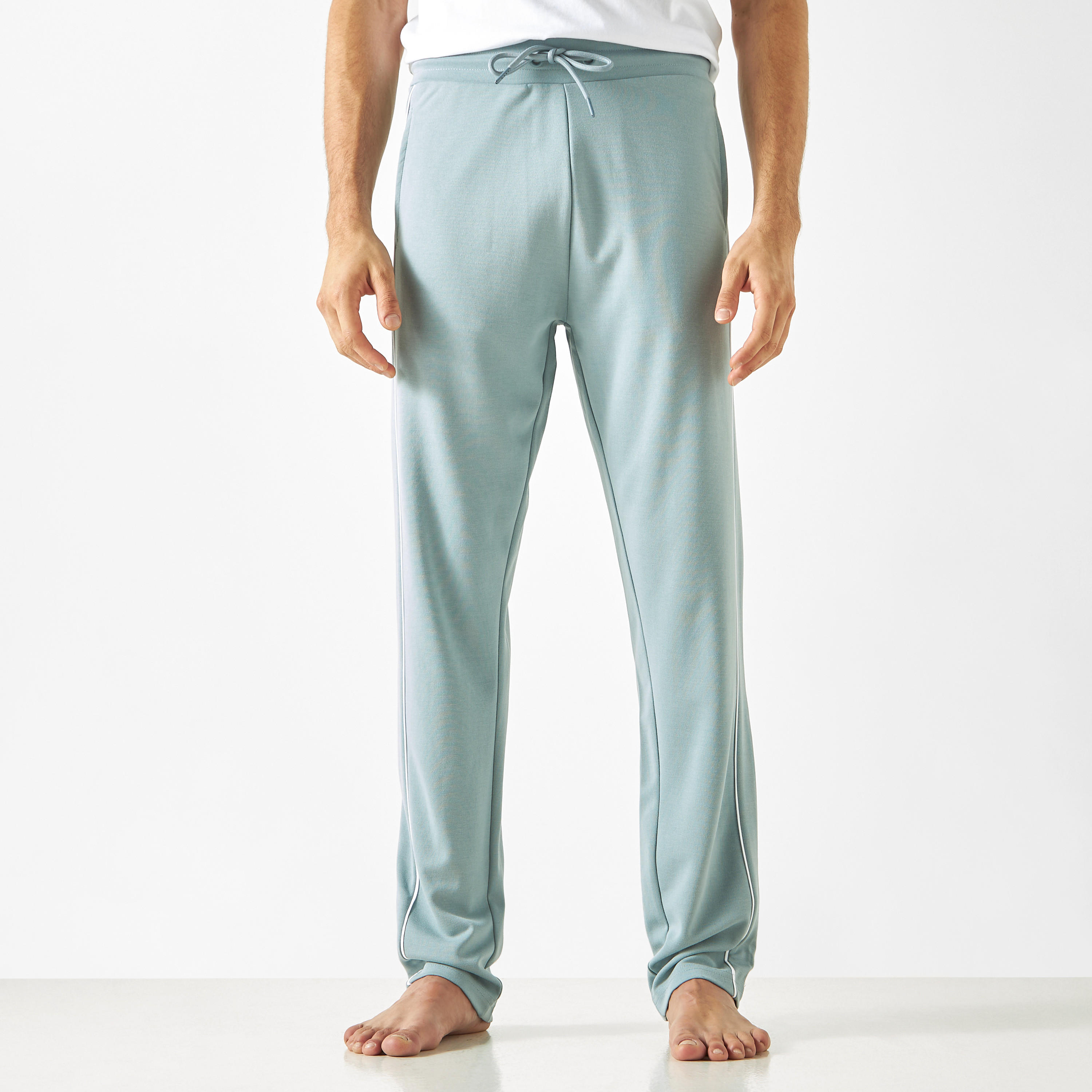Solid Pyjamas with Drawstring Closure and Pockets-men-clothing-nightwear-pyjamaandshorts-image-1
