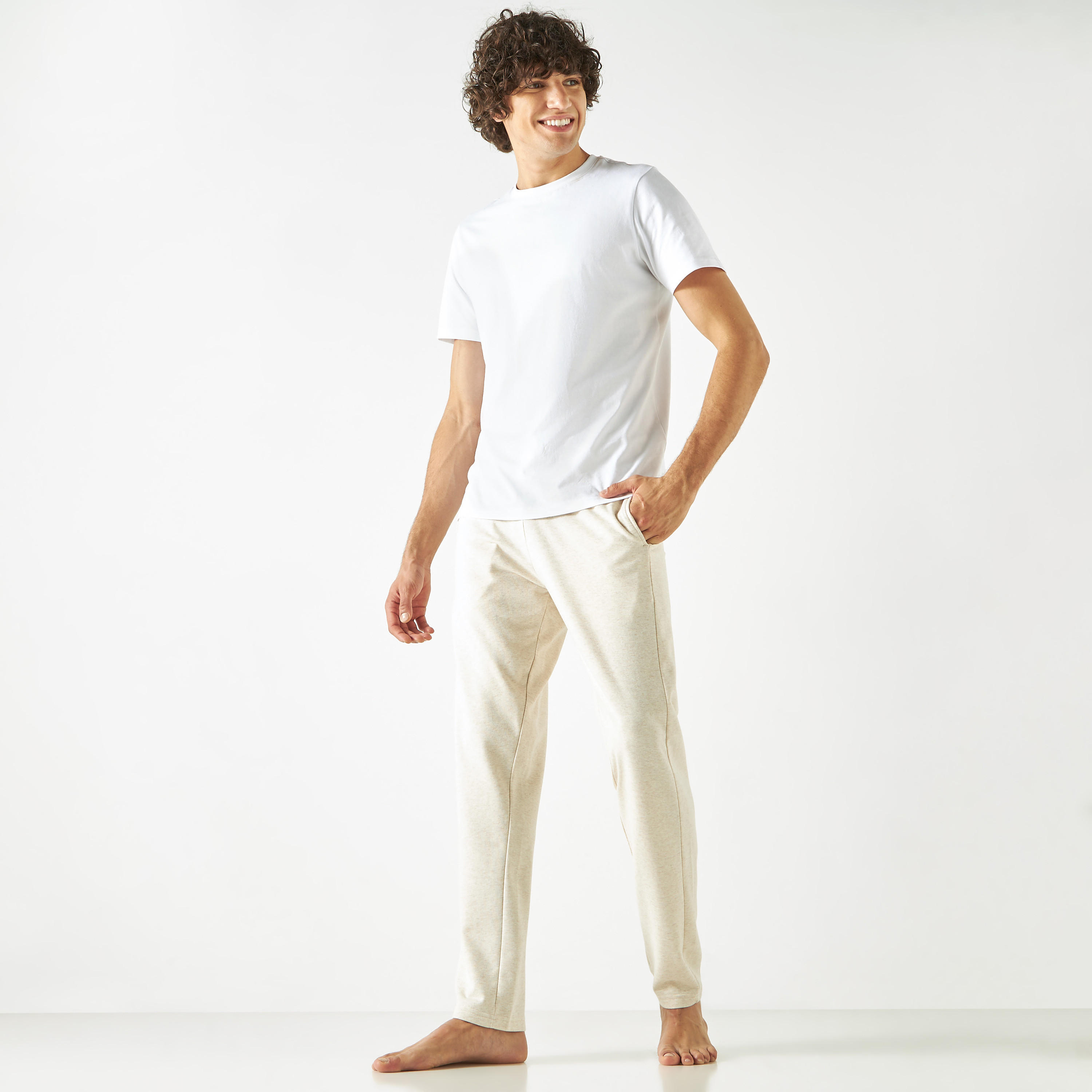 Solid Pyjamas with Drawstring Closure and Pockets-men-clothing-nightwear-pyjamaandshorts-image-2