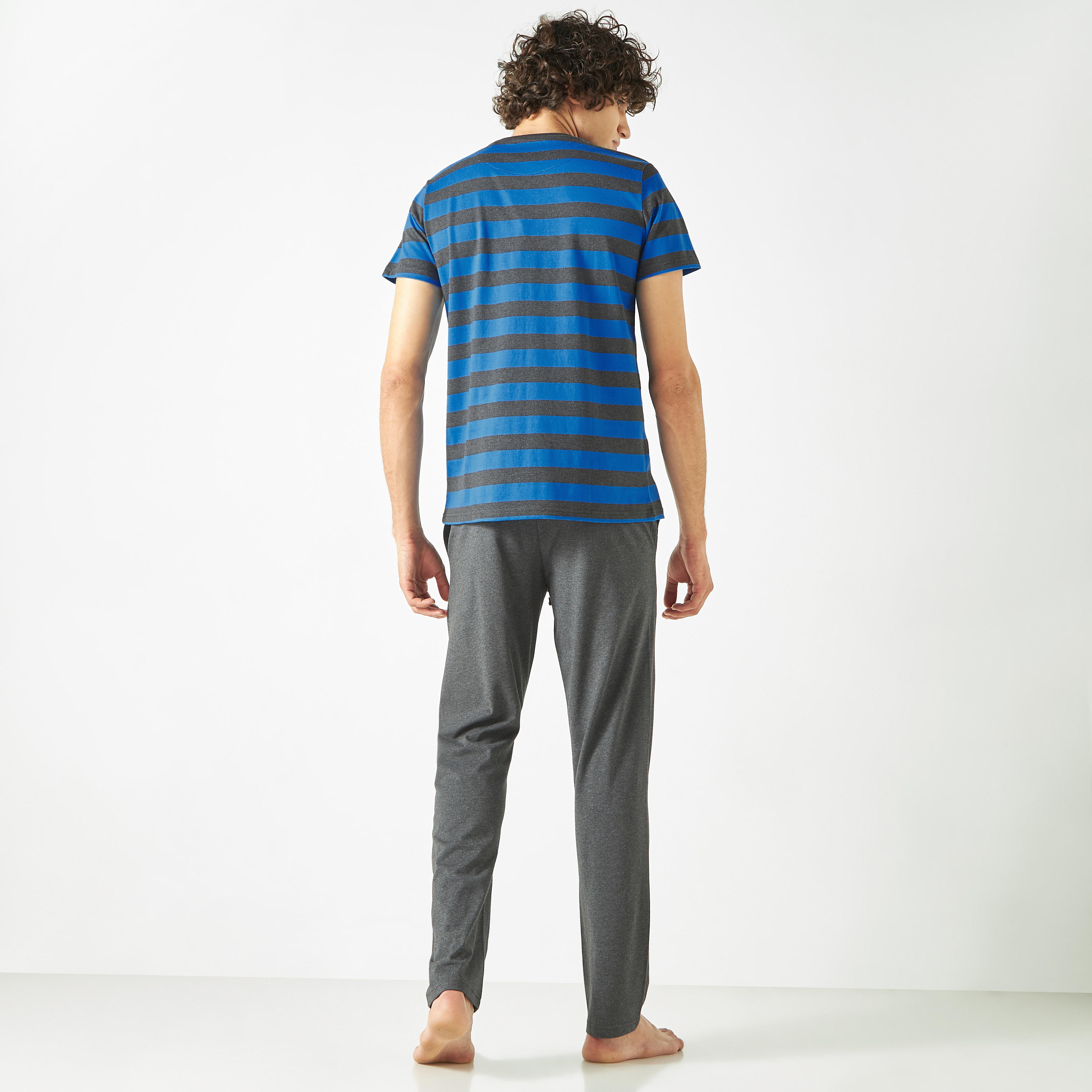 Stripes Crew Neck T-shirt and Pyjama Set-men-clothing-nightwear-sets-image-4