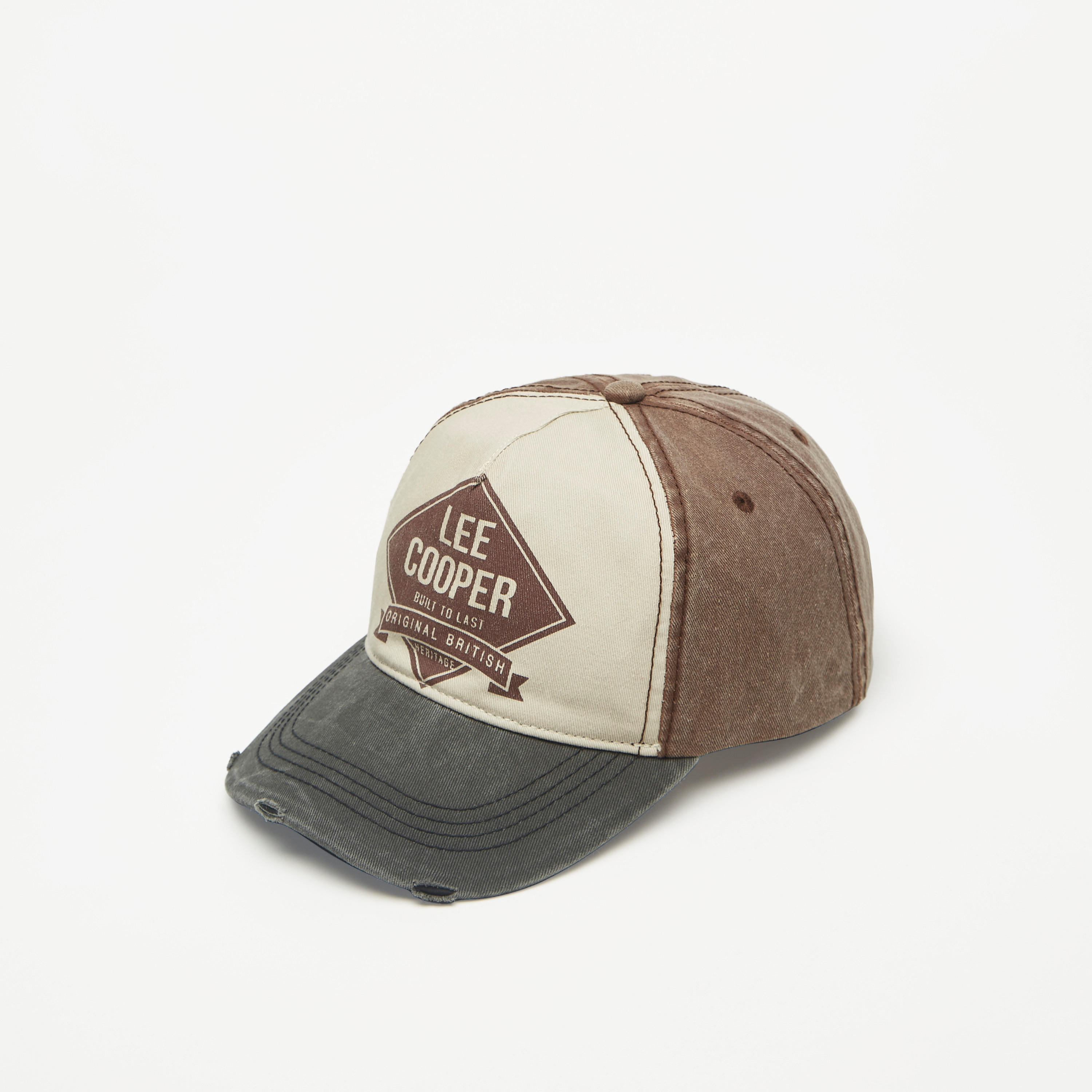 Lee Cooper Logo Print Colourblock Cap with Adjustable Strap-men-caps-image-1