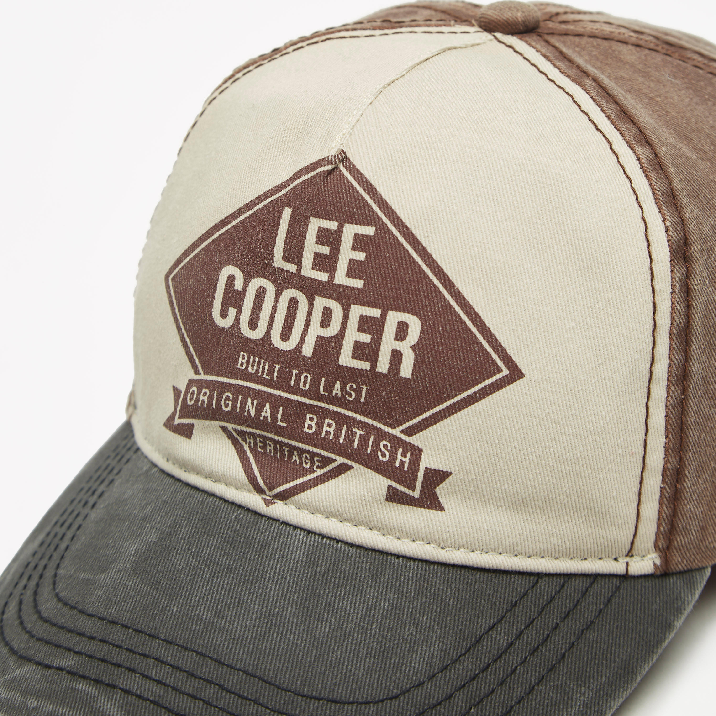 Lee Cooper Logo Print Colourblock Cap with Adjustable Strap-men-caps-image-3