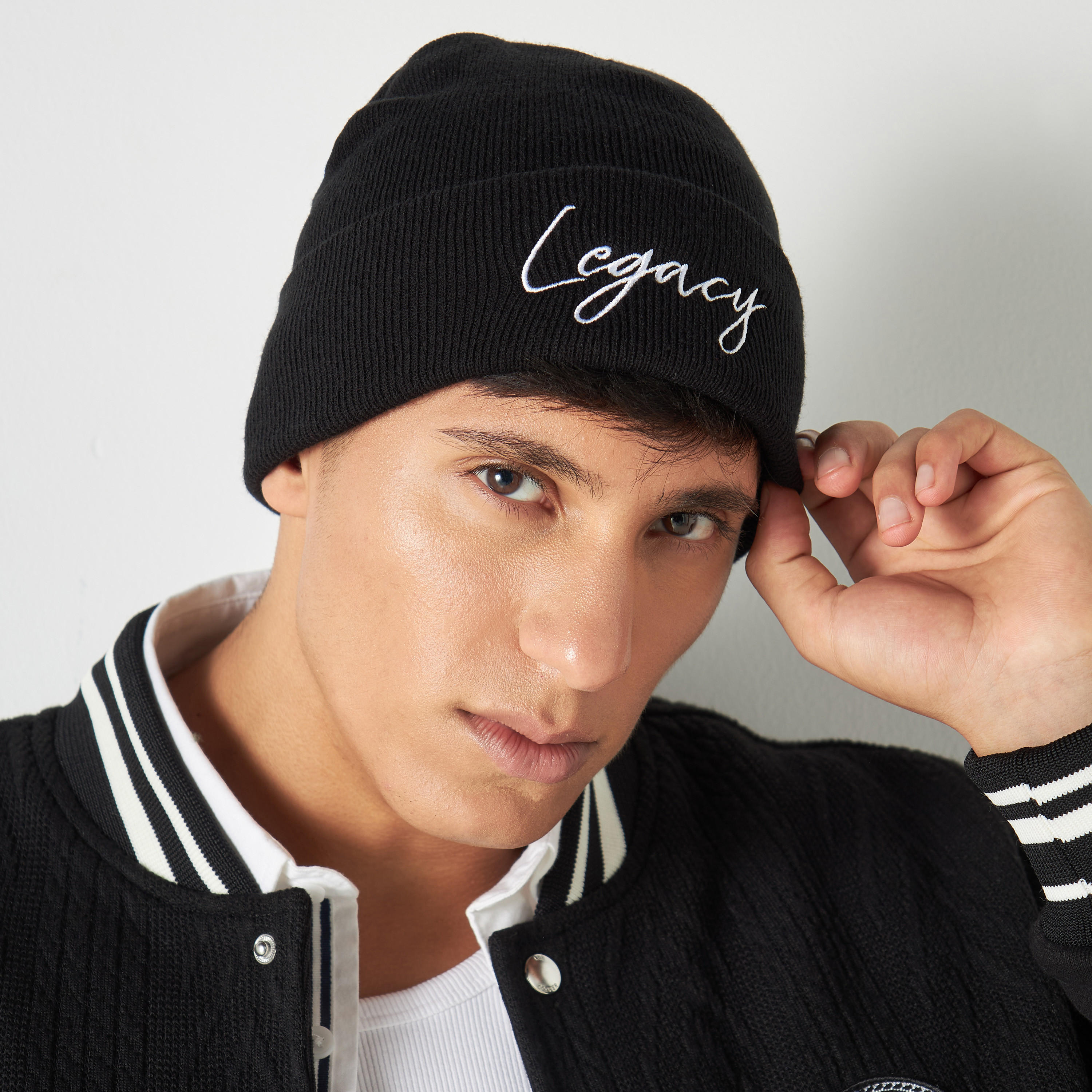 Text Embroidered Beanie Cap-men-caps-image-2