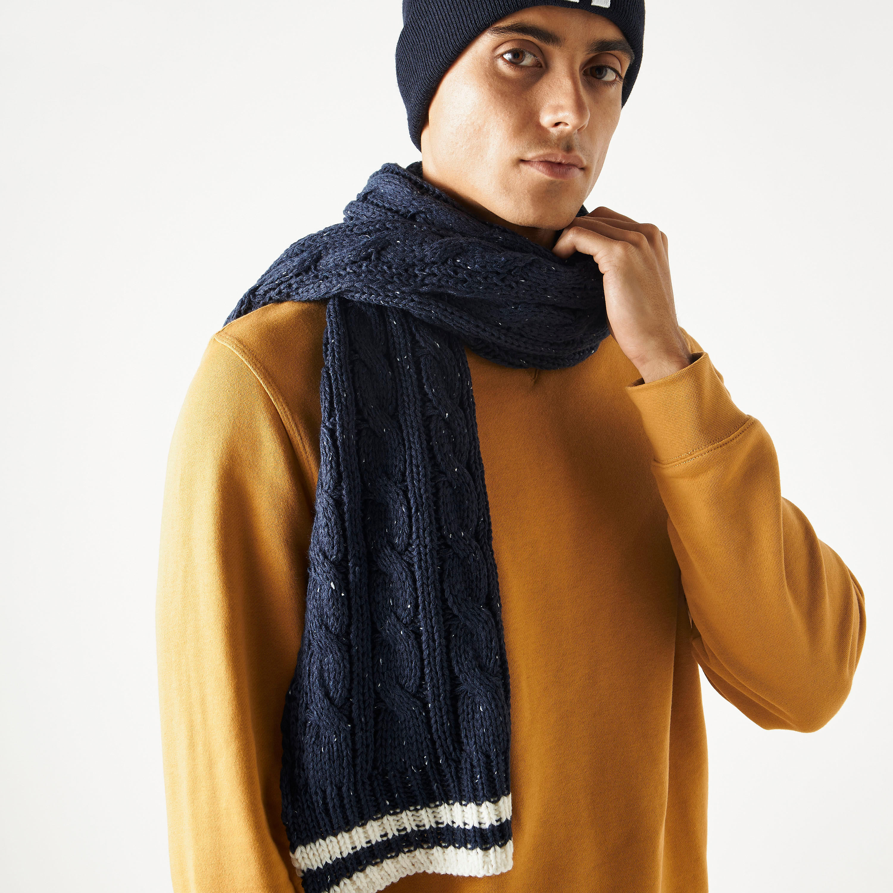 وشاح منسوج بارز الملمس-men-scarvesandgloves-image-2