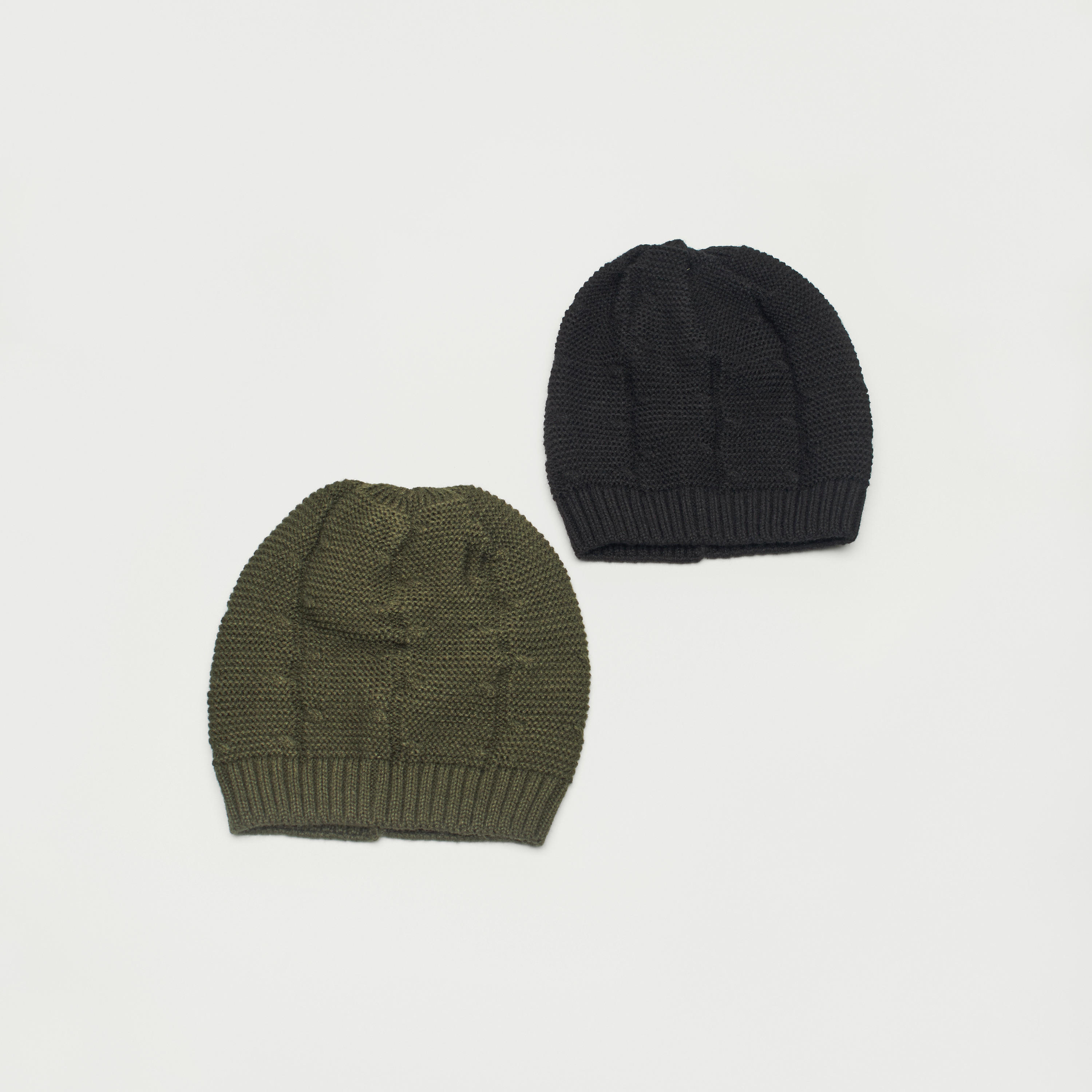 قبعة بيني بارزة الملمس - طقم من 2 قطع-men-caps-image-4