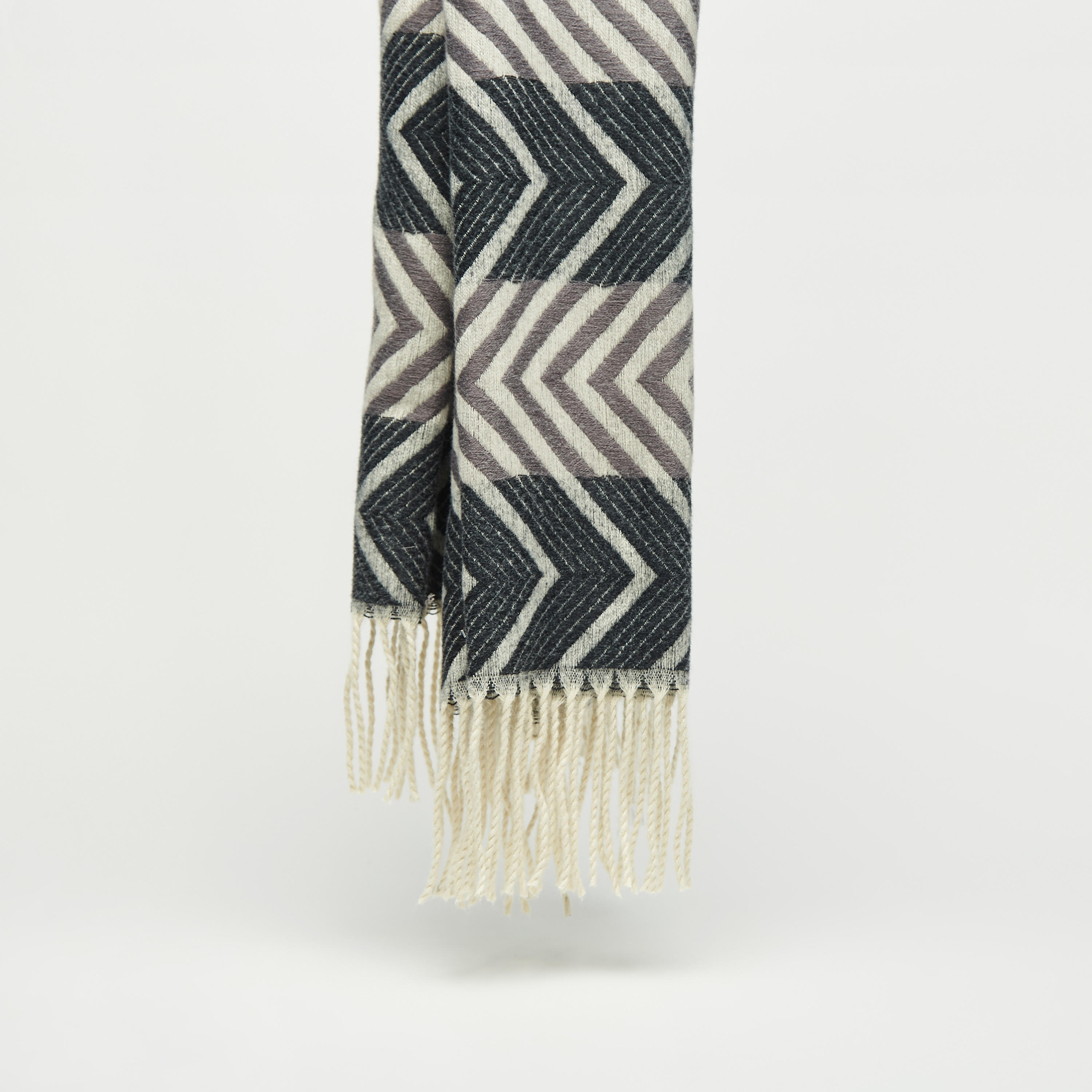 Chevron Textured Scarf with Tassels-men-scarvesandgloves-image-1