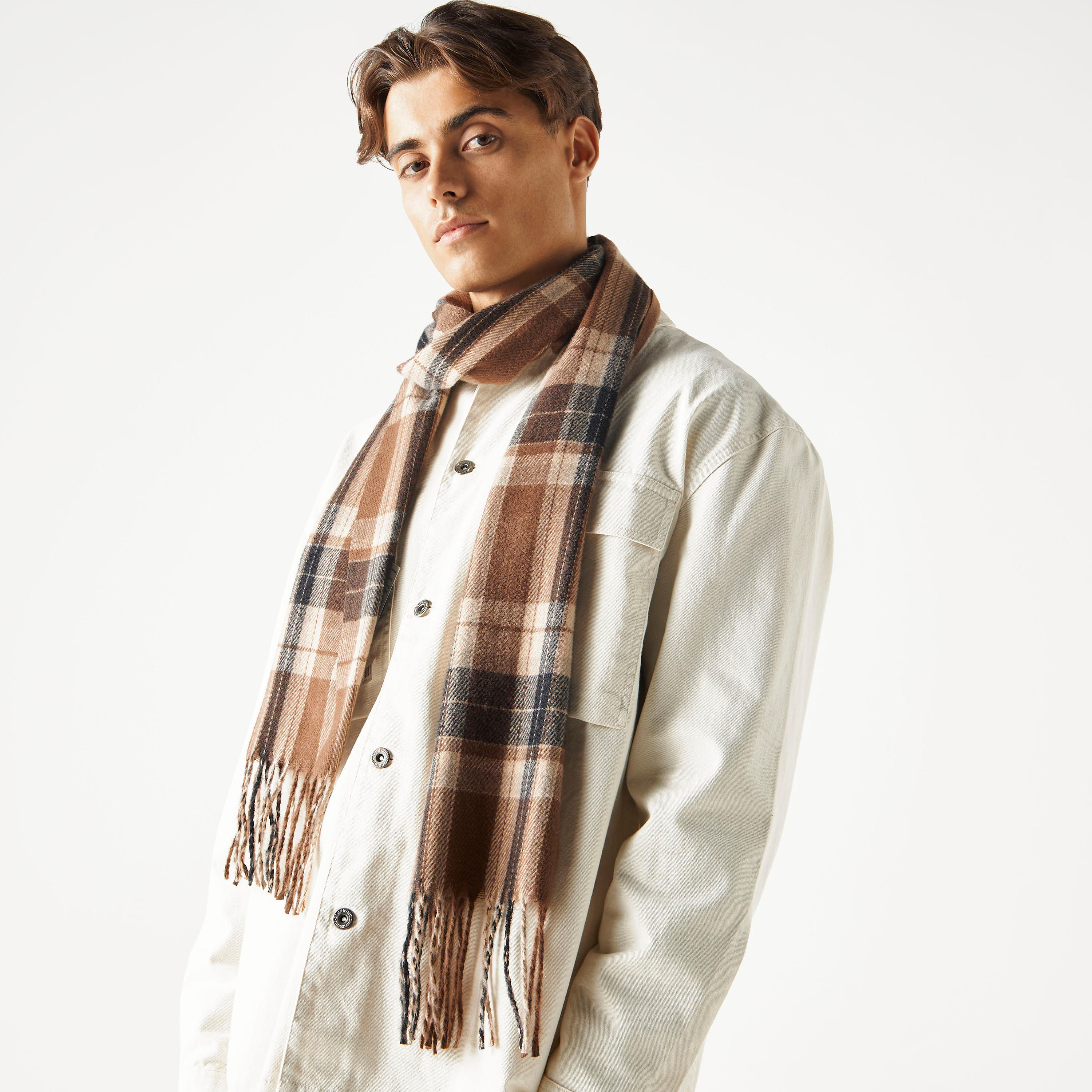 Checked Scarf with Fringes-men-scarvesandgloves-image-2
