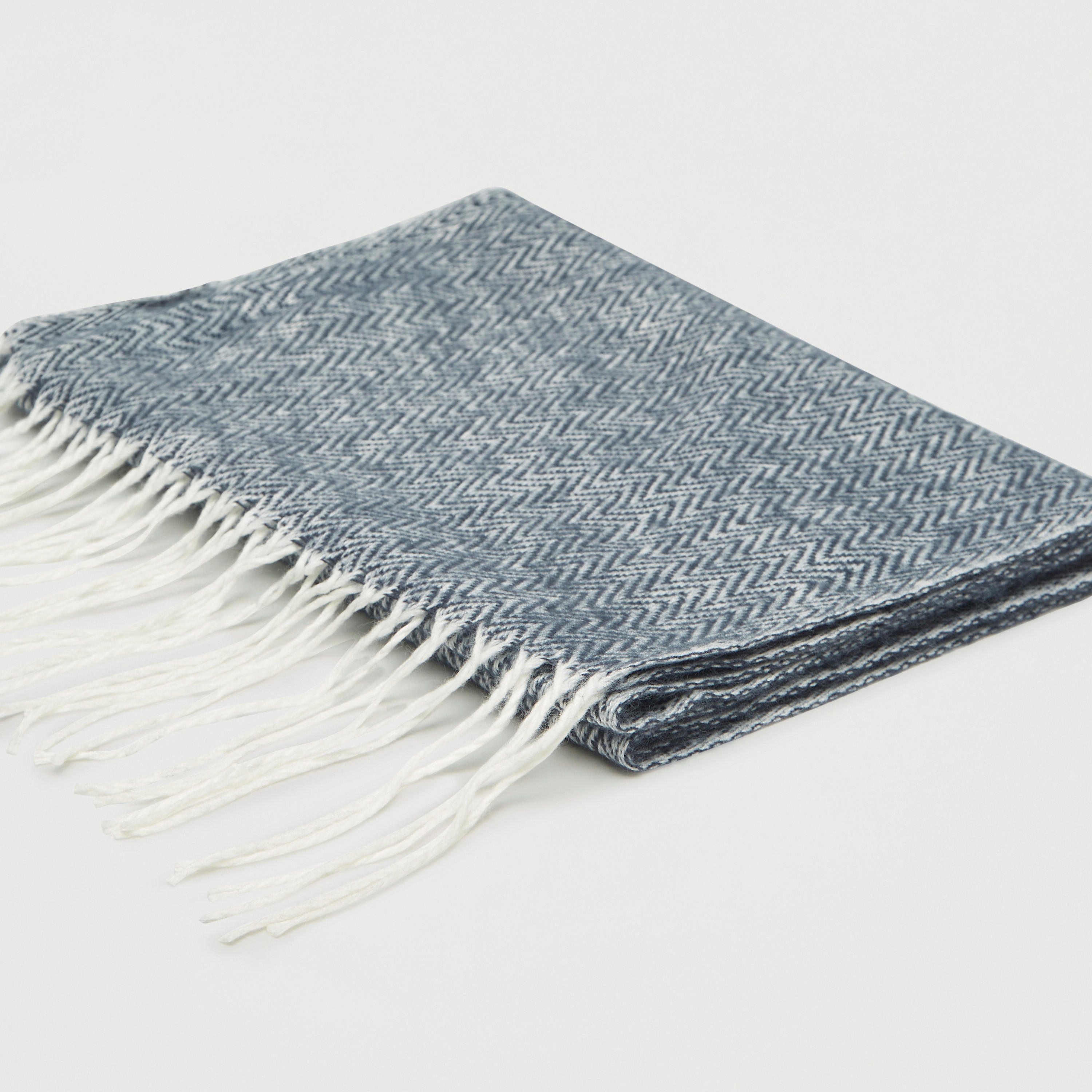 Chevron Textured Scarf with Fringes-men-scarvesandgloves-image-1
