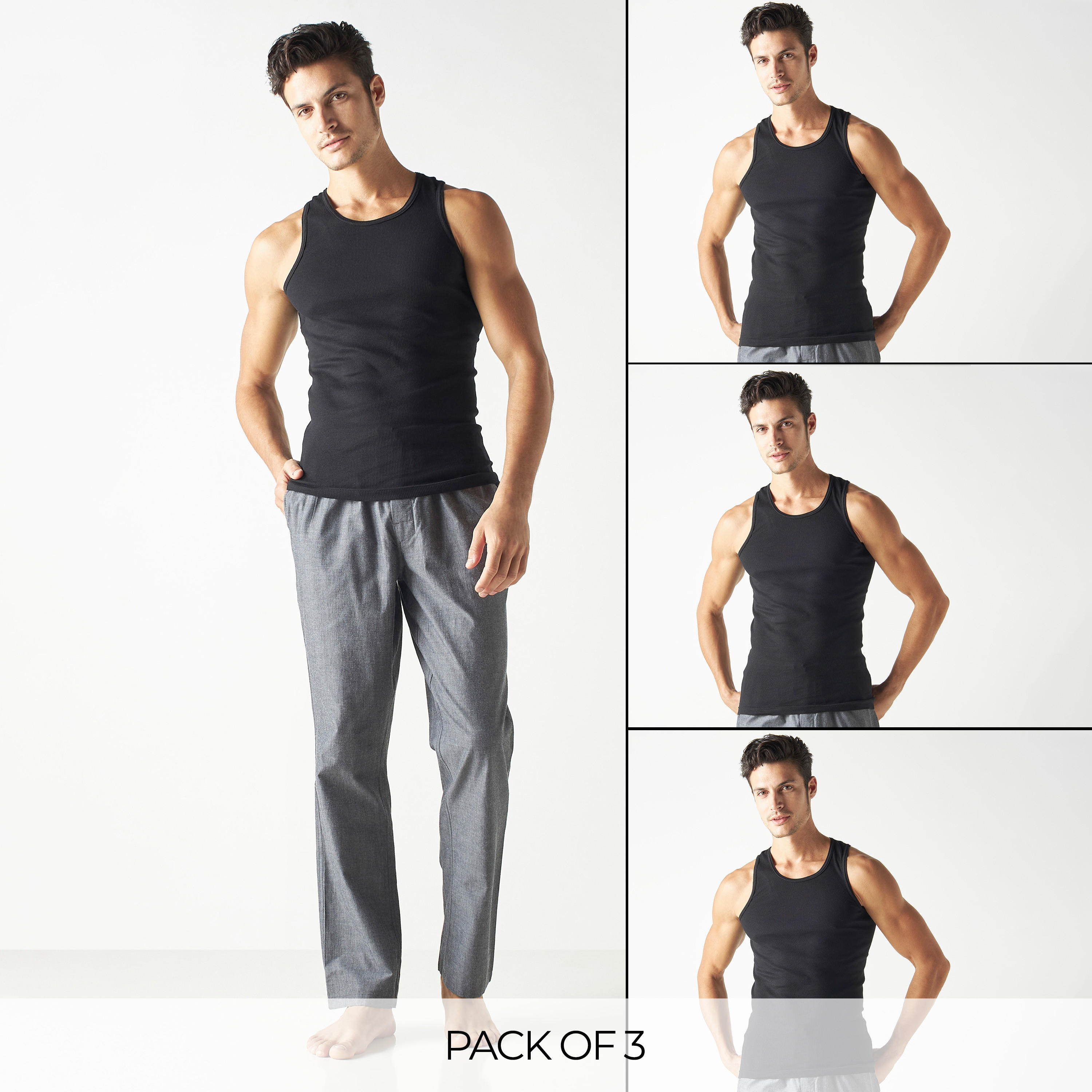 طقم سترات بياقة ضيقة - 3 قطع-men-clothing-tshirtsandpolos-vests-image-1