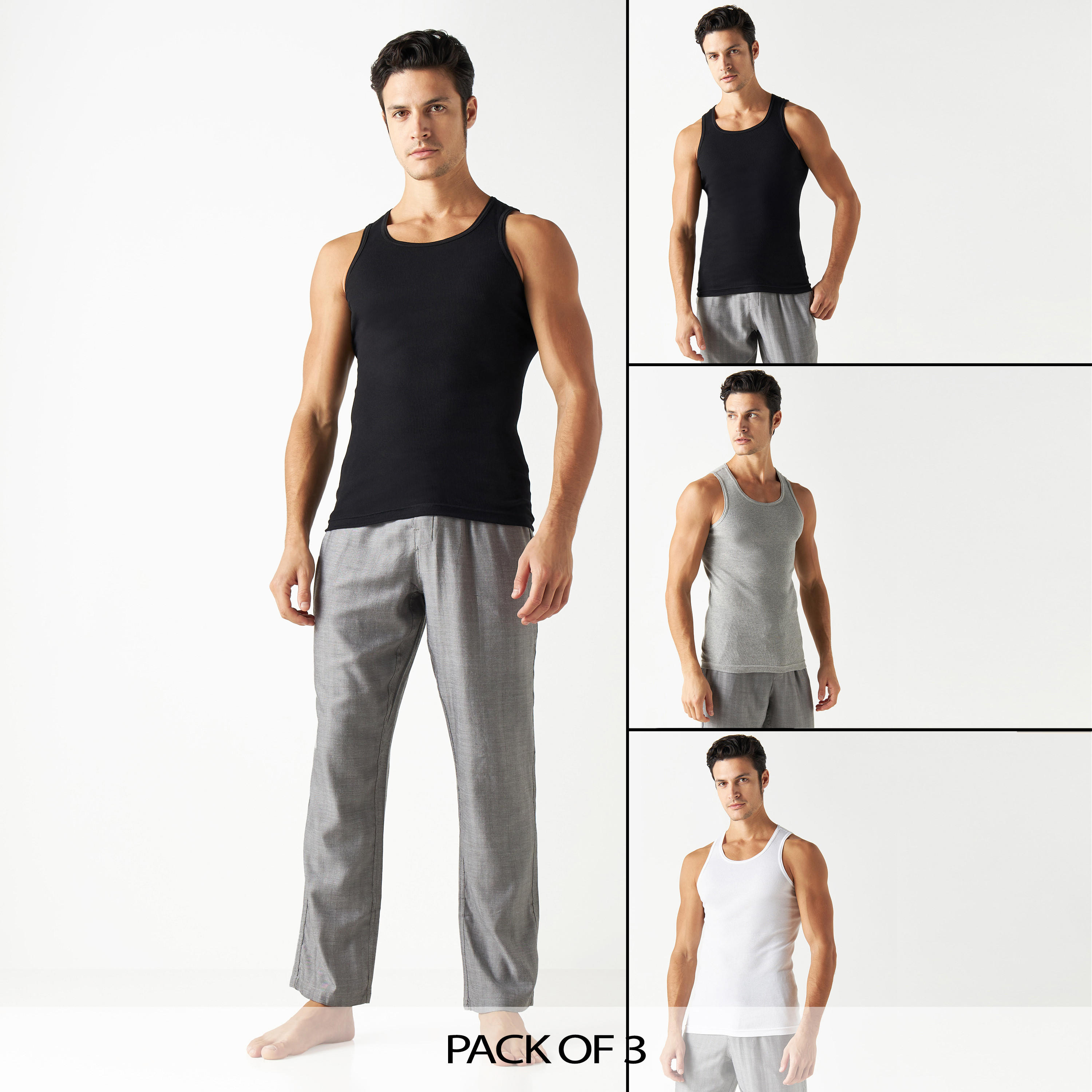 Set of 3 - Textured Vest-men-clothing-tshirtsandpolos-vests-image-1
