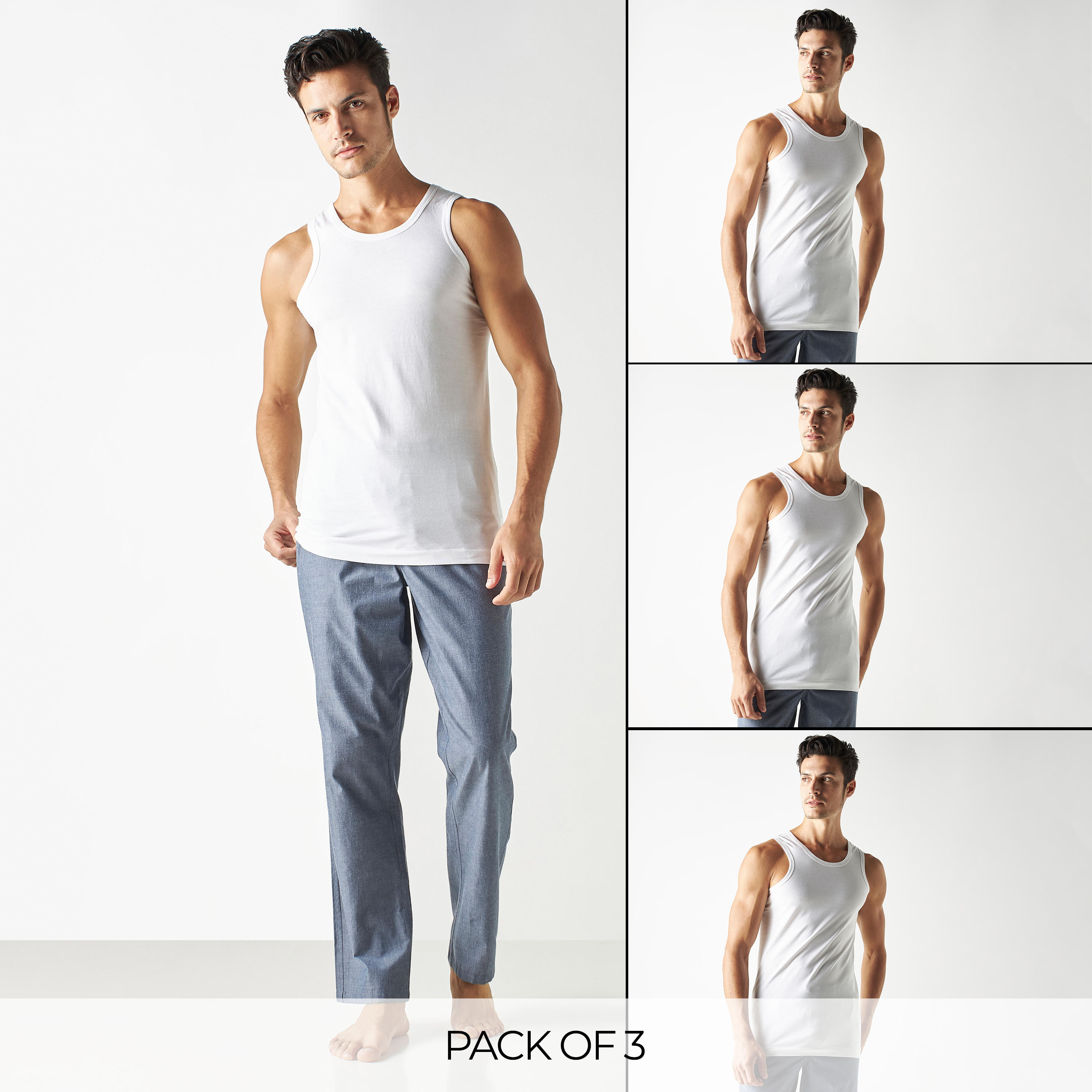 فيست بياقة مستديرة - طقم من 3 قطع-men-clothing-tshirtsandpolos-vests-image-5