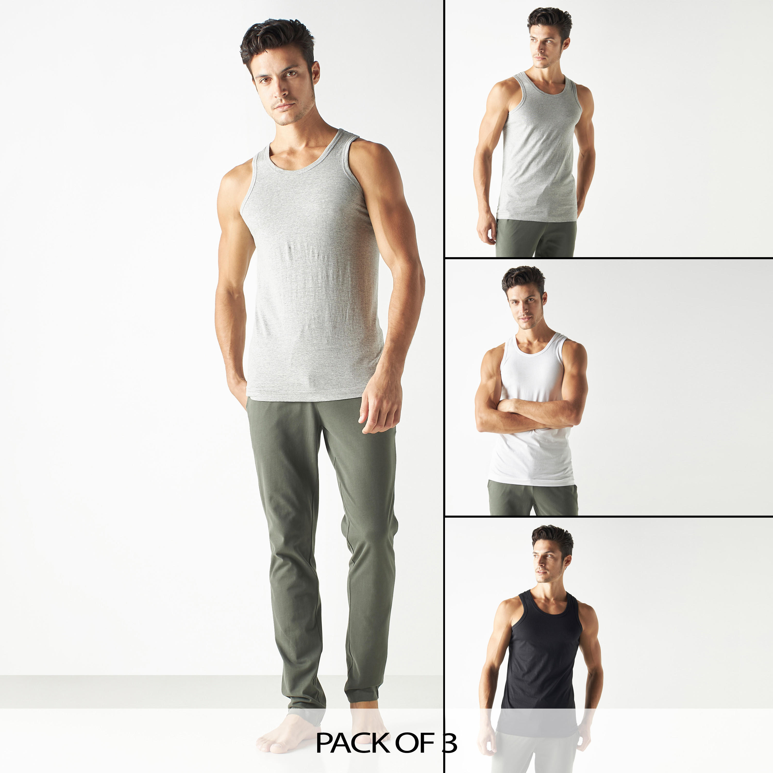 فيست بياقة مستديرة - طقم من 3 قطع-men-clothing-tshirtsandpolos-vests-image-1