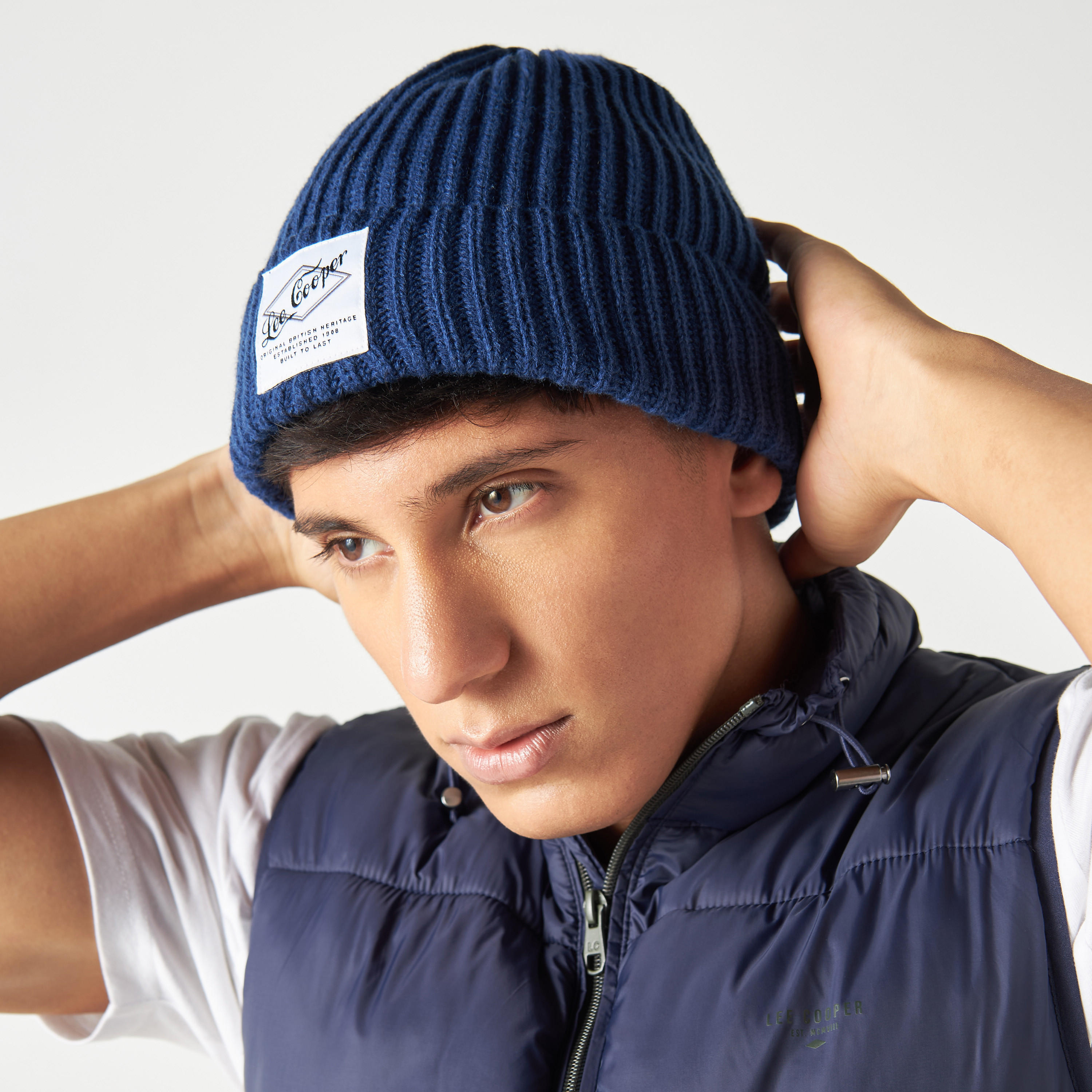Lee Cooper Applique Detail Beanie Cap-men-caps-image-2