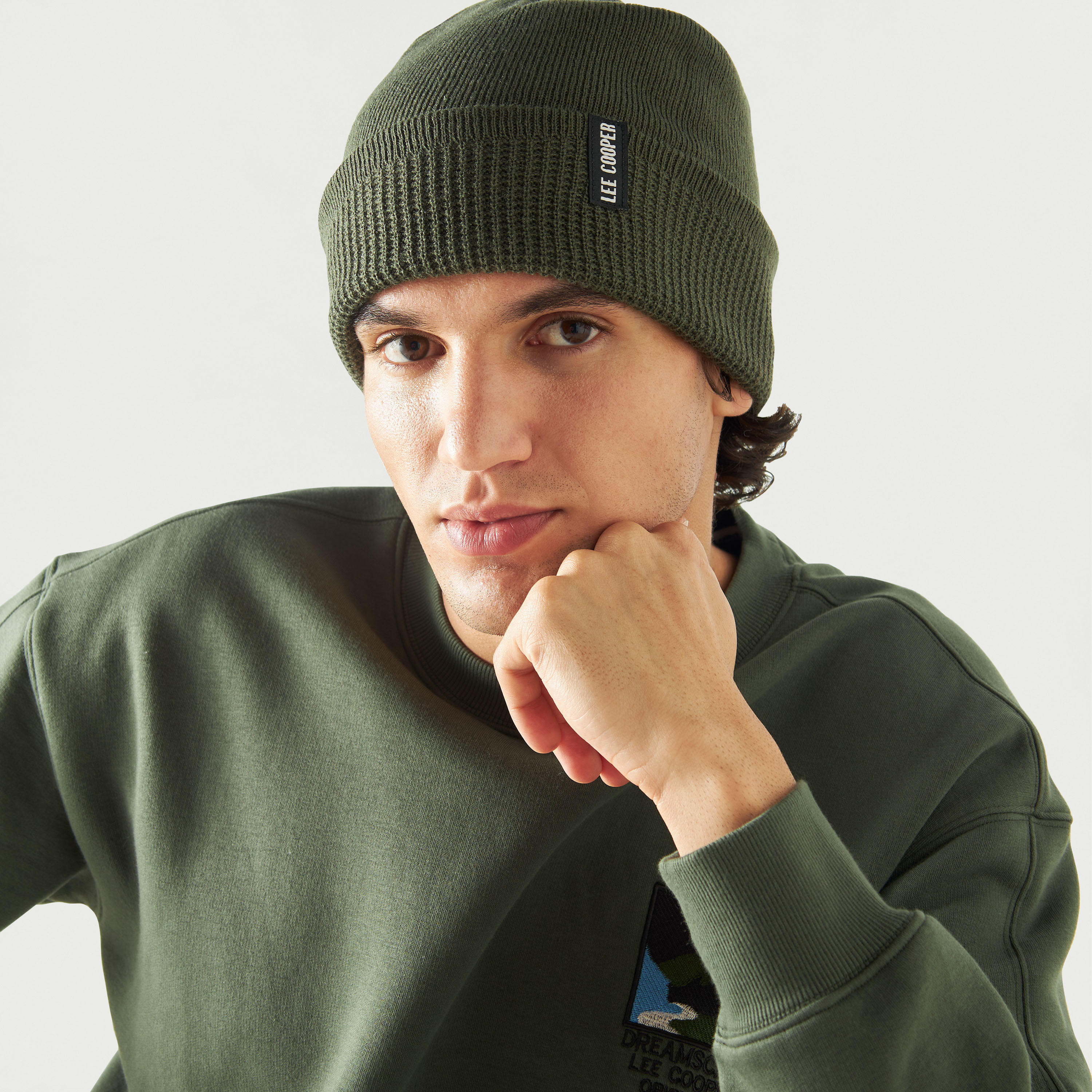 Lee Cooper Textured Beanie-men-caps-image-2