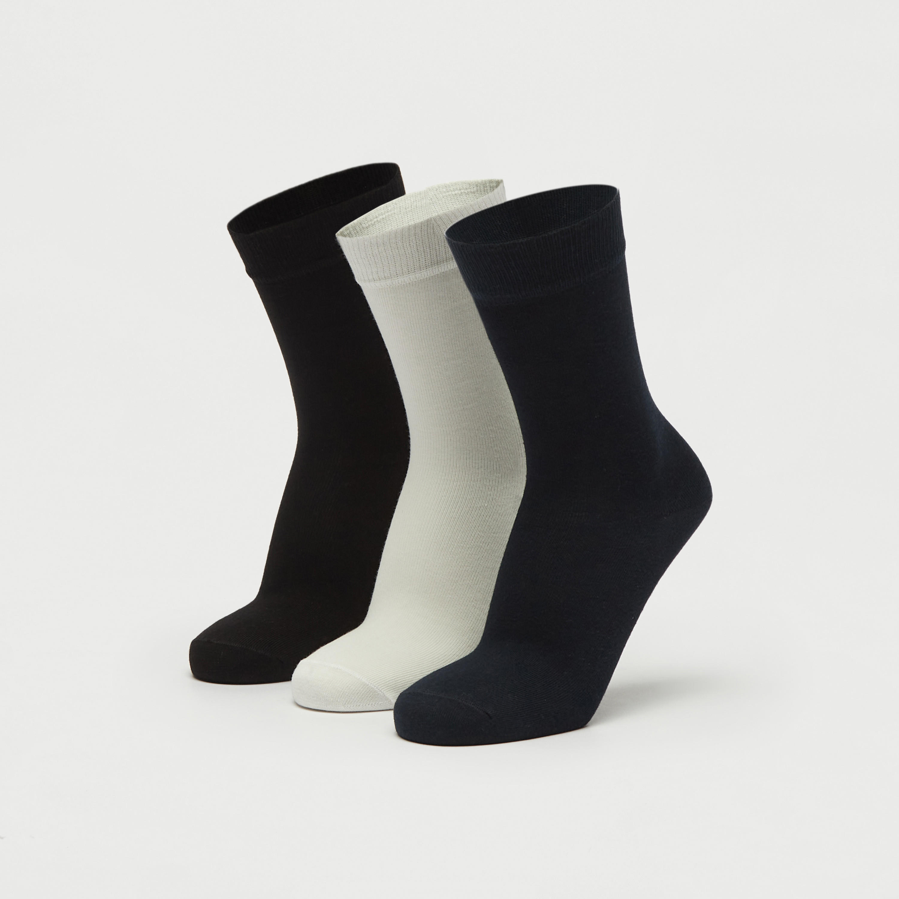 Set of 3 - Solid Crew Length Socks-men-socks-image-1