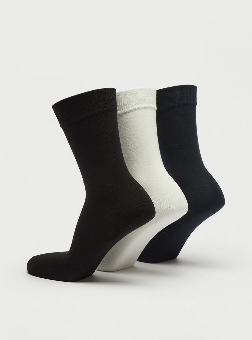 Set of 3 - Solid Crew Length Socks-men-socks-image-2