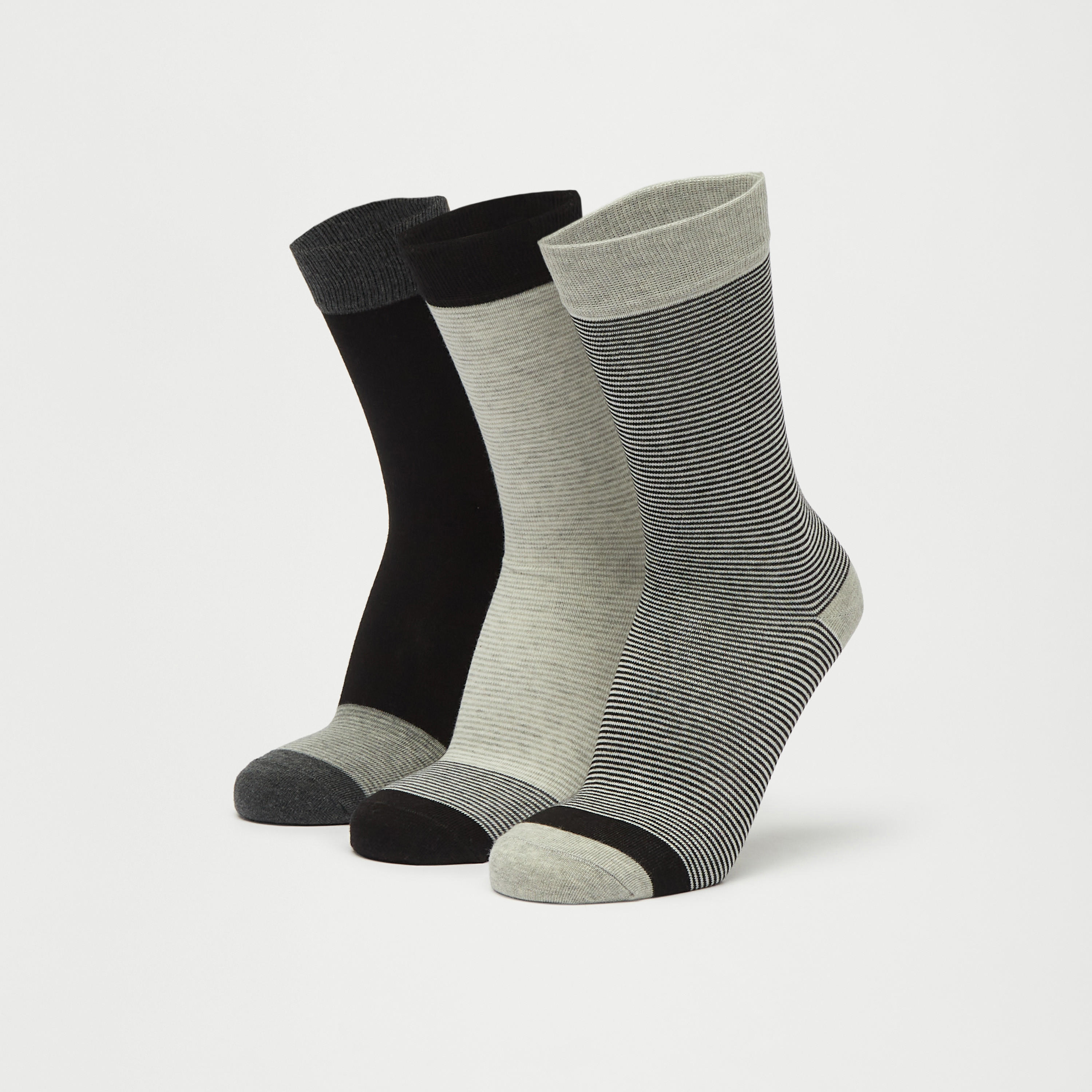 جوارب متنوّعة بطول ربلة الساق - طقم 3 أزواج-men-socks-image-1