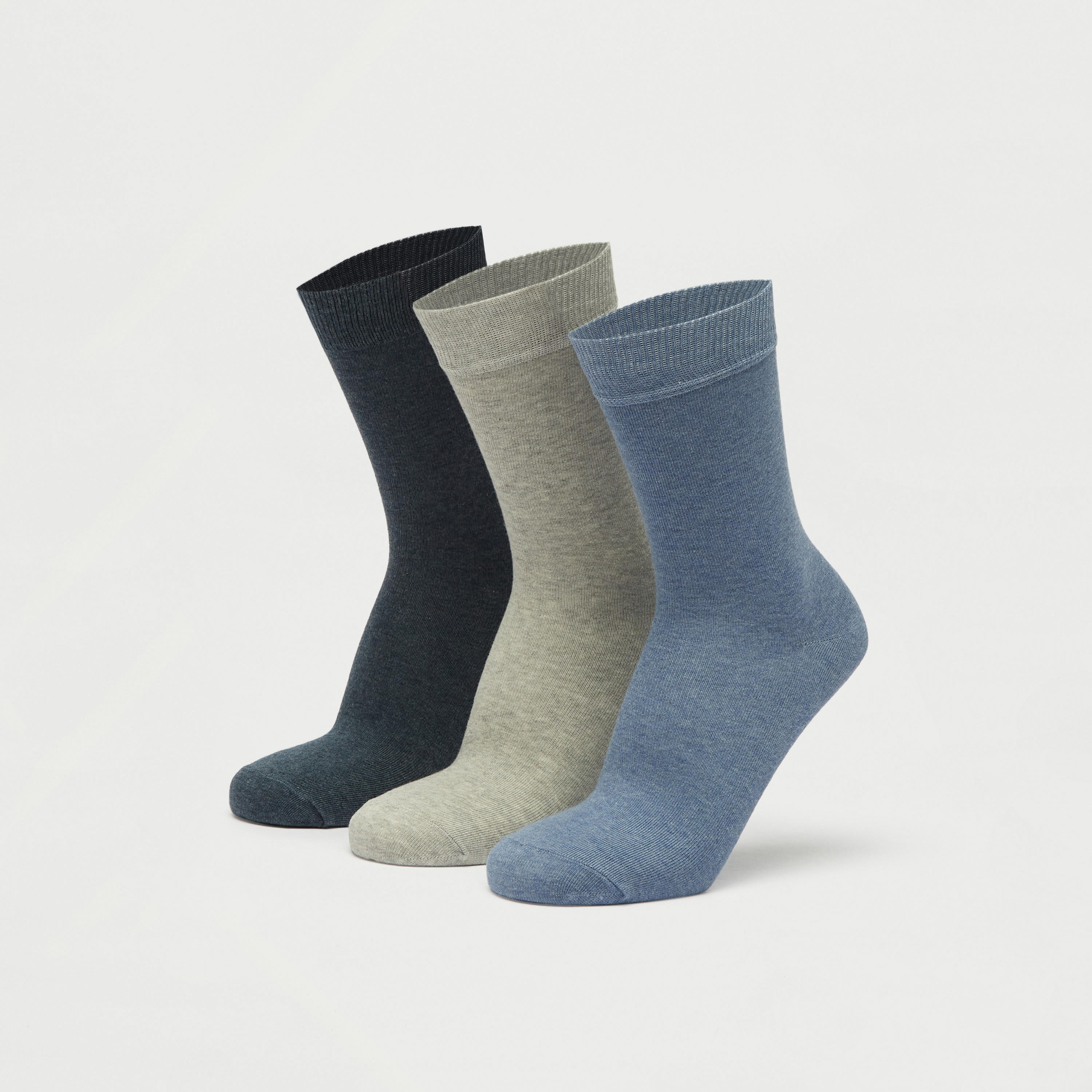 جوارب بطول ربلة الساق - طقم من 3 أزواج-men-socks-image-1