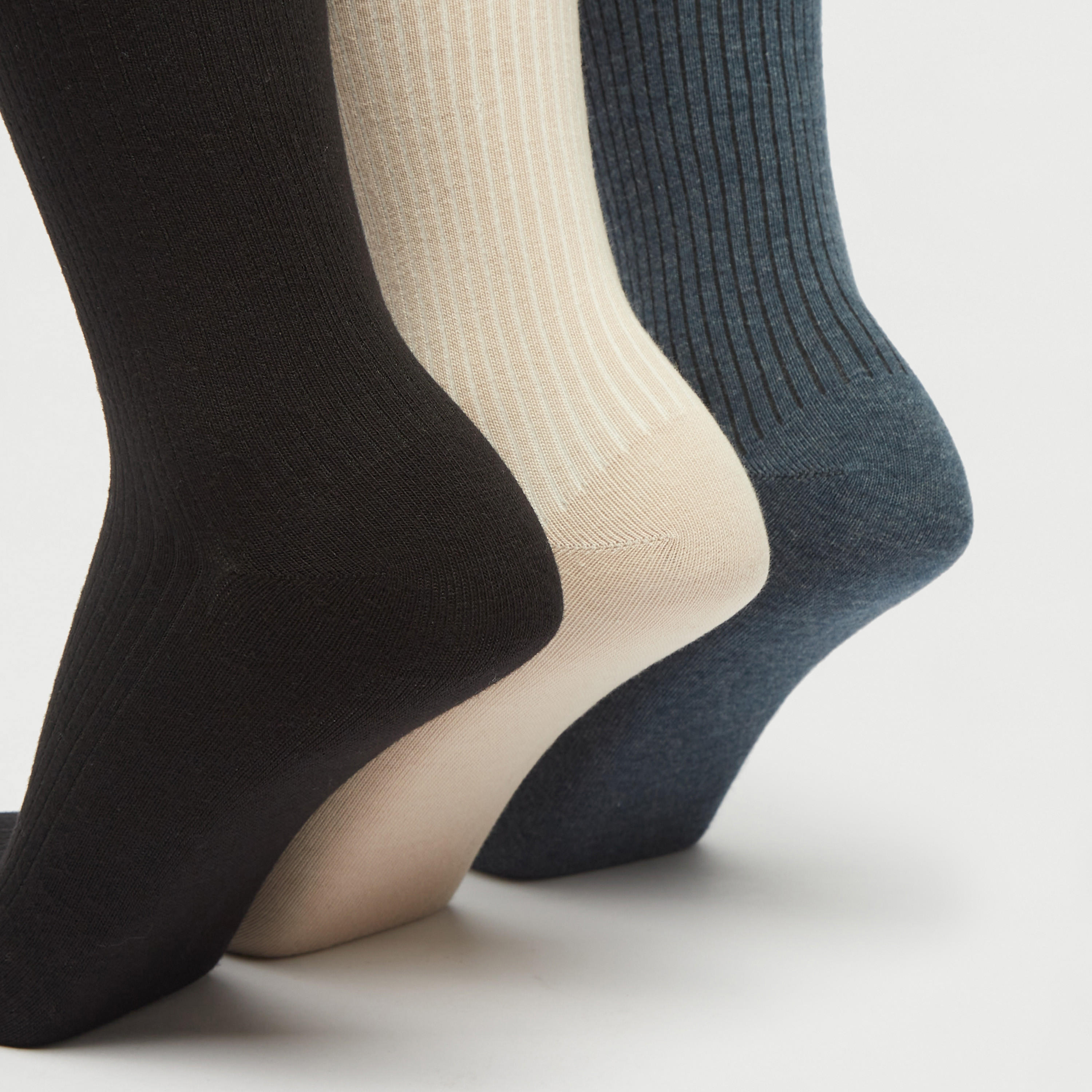 جوارب مضلّعة بطول ربلة الساق - طقم 3 أزواج-men-socks-image-4