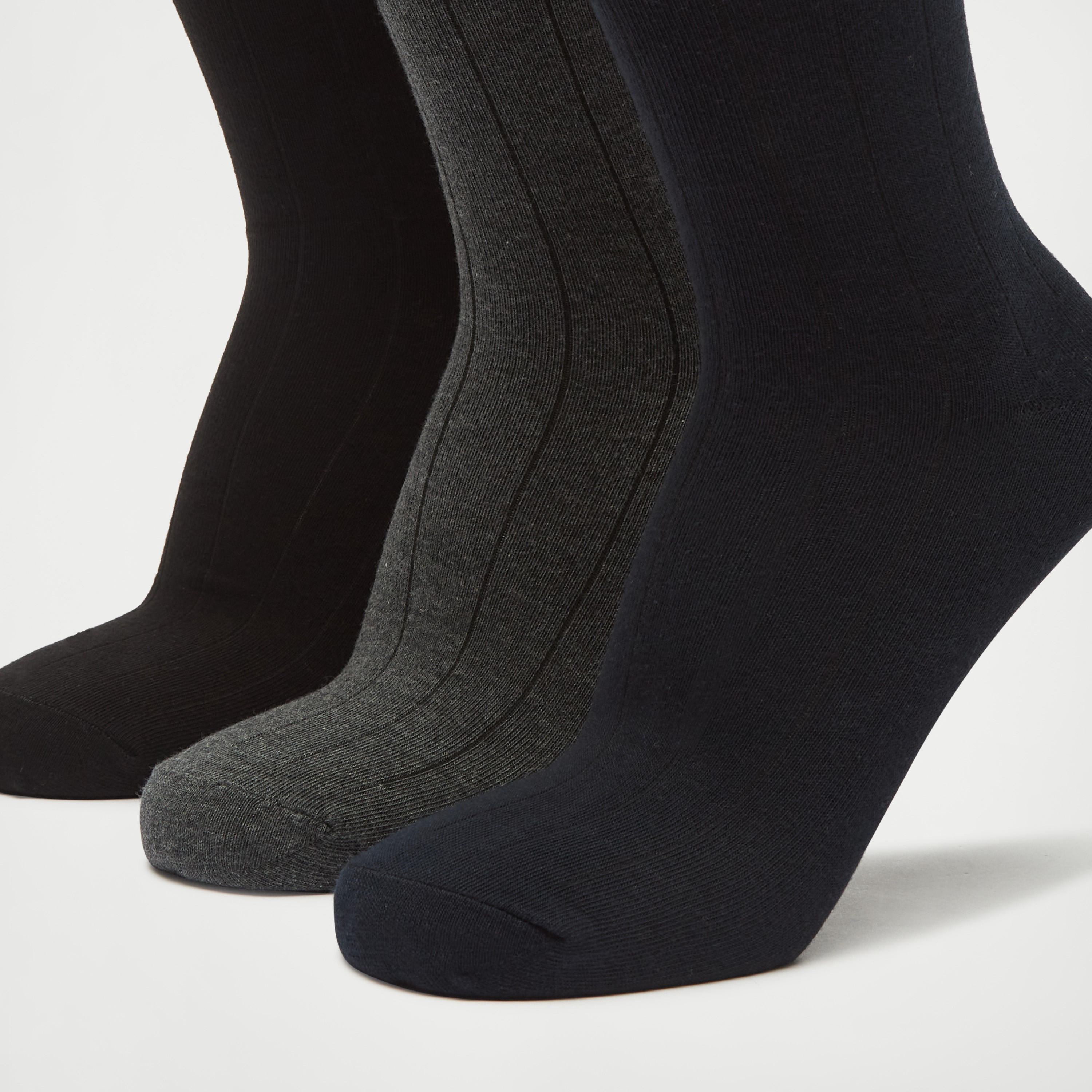 جوارب مقلمة بطول ربلة السّاق- طقم 3 أزواج-men-socks-image-3