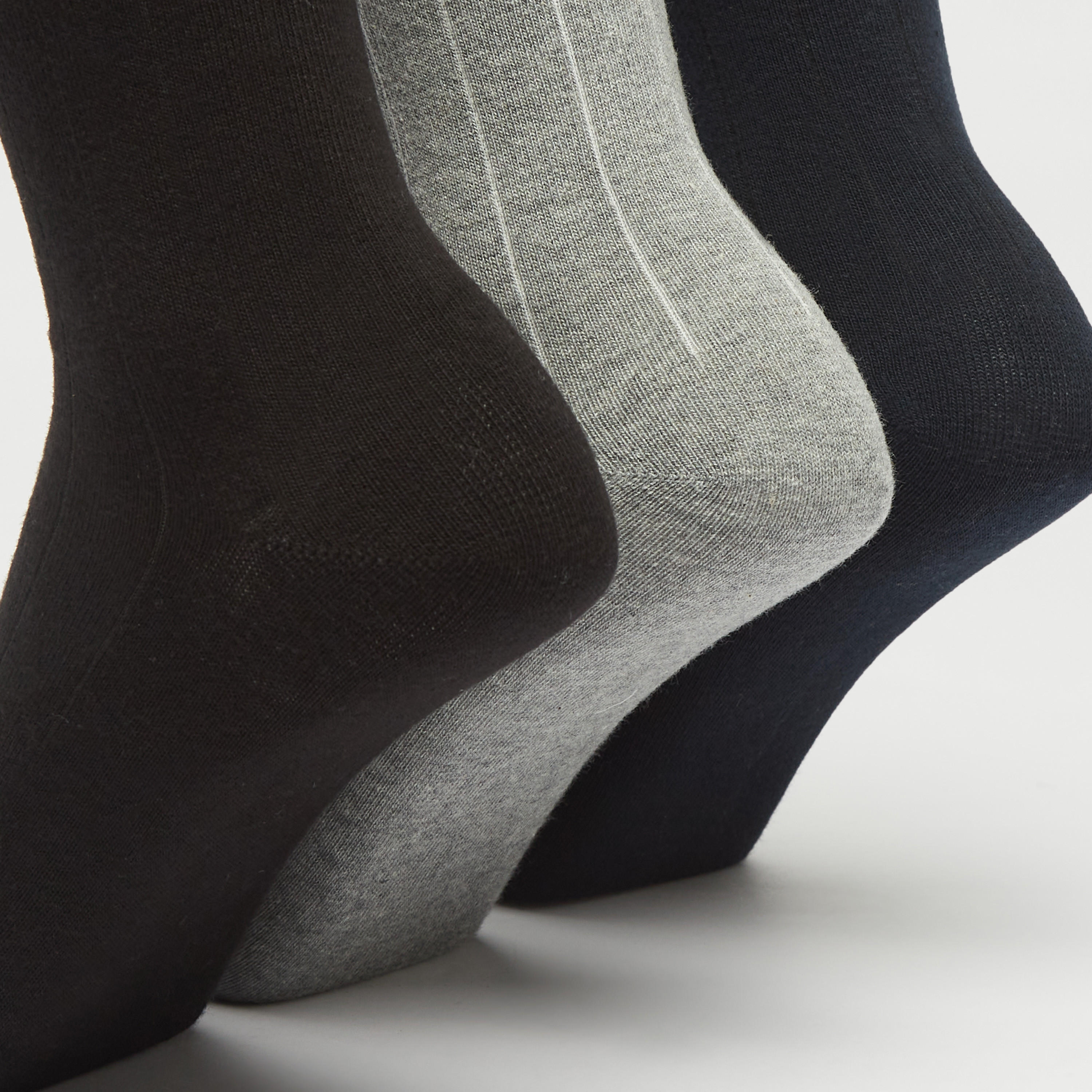 Set of 3 - Solid Crew Length Socks-men-socks-image-4