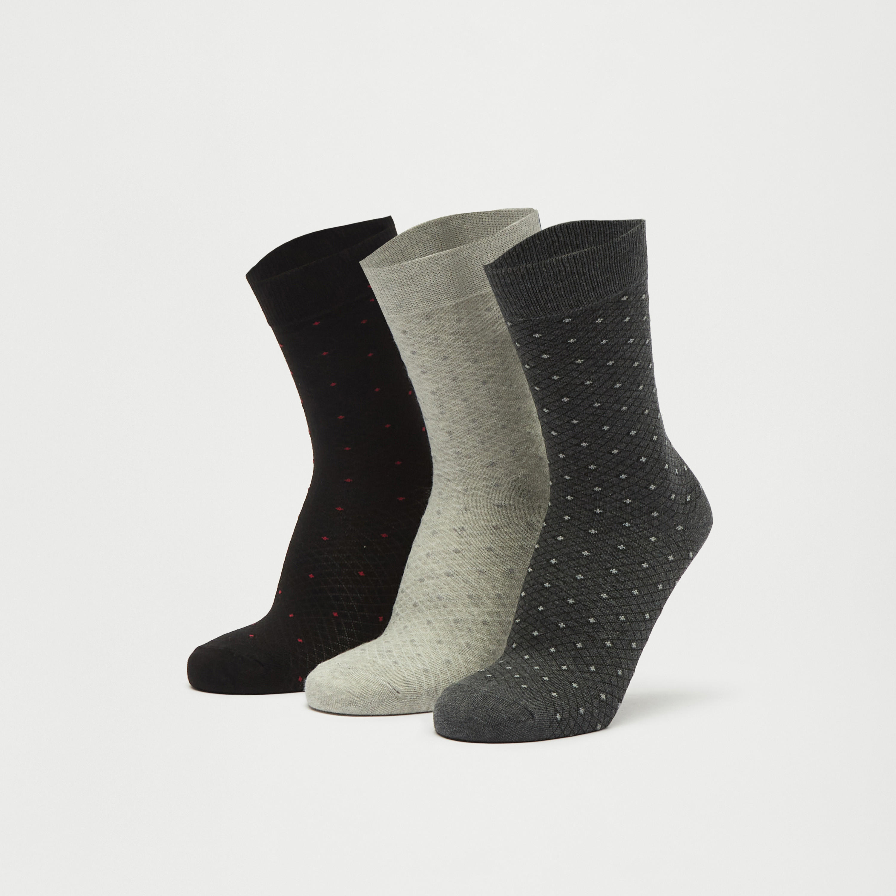 Set of 3 - Textured Crew Length Socks-men-socks-image-1