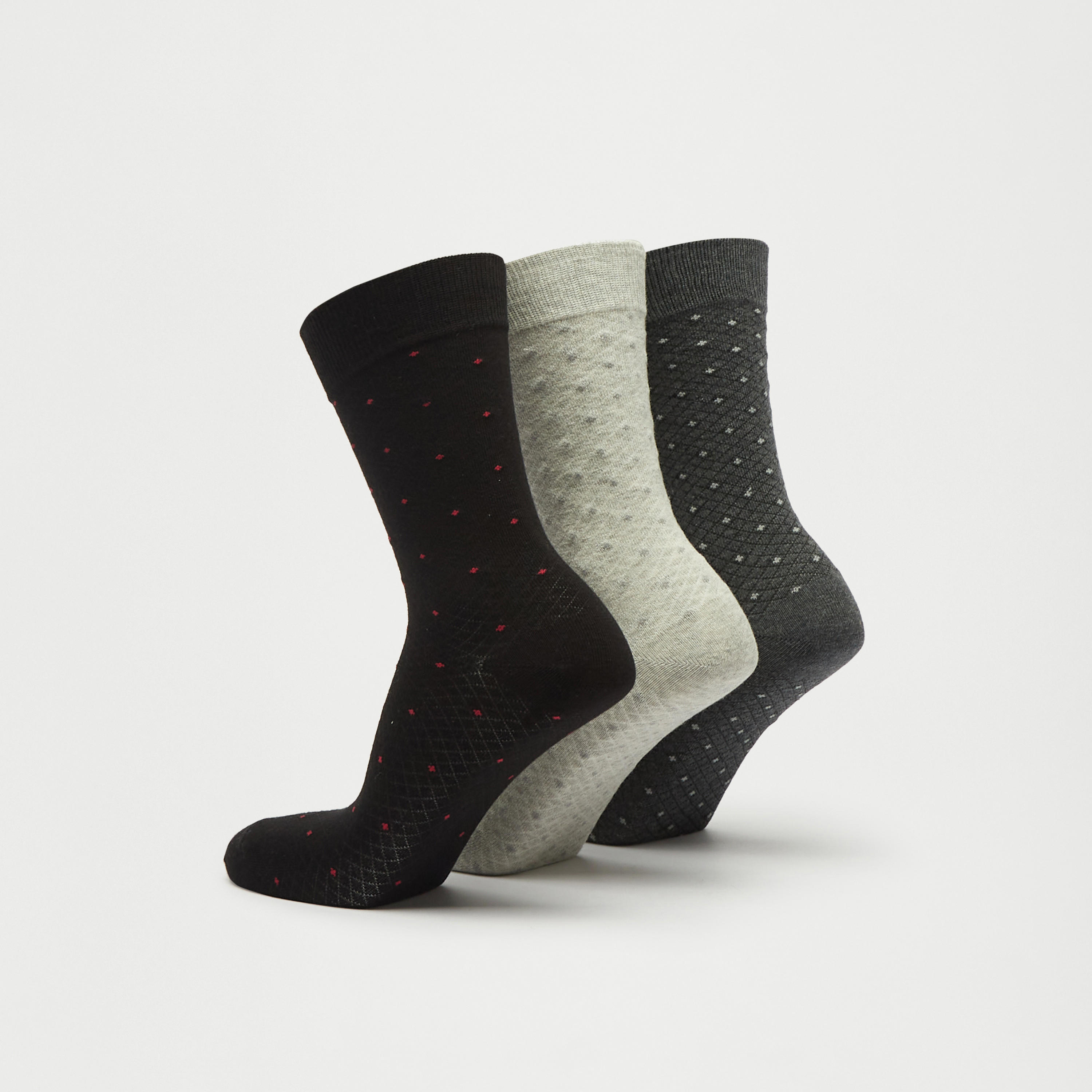 Set of 3 - Textured Crew Length Socks-men-socks-image-2
