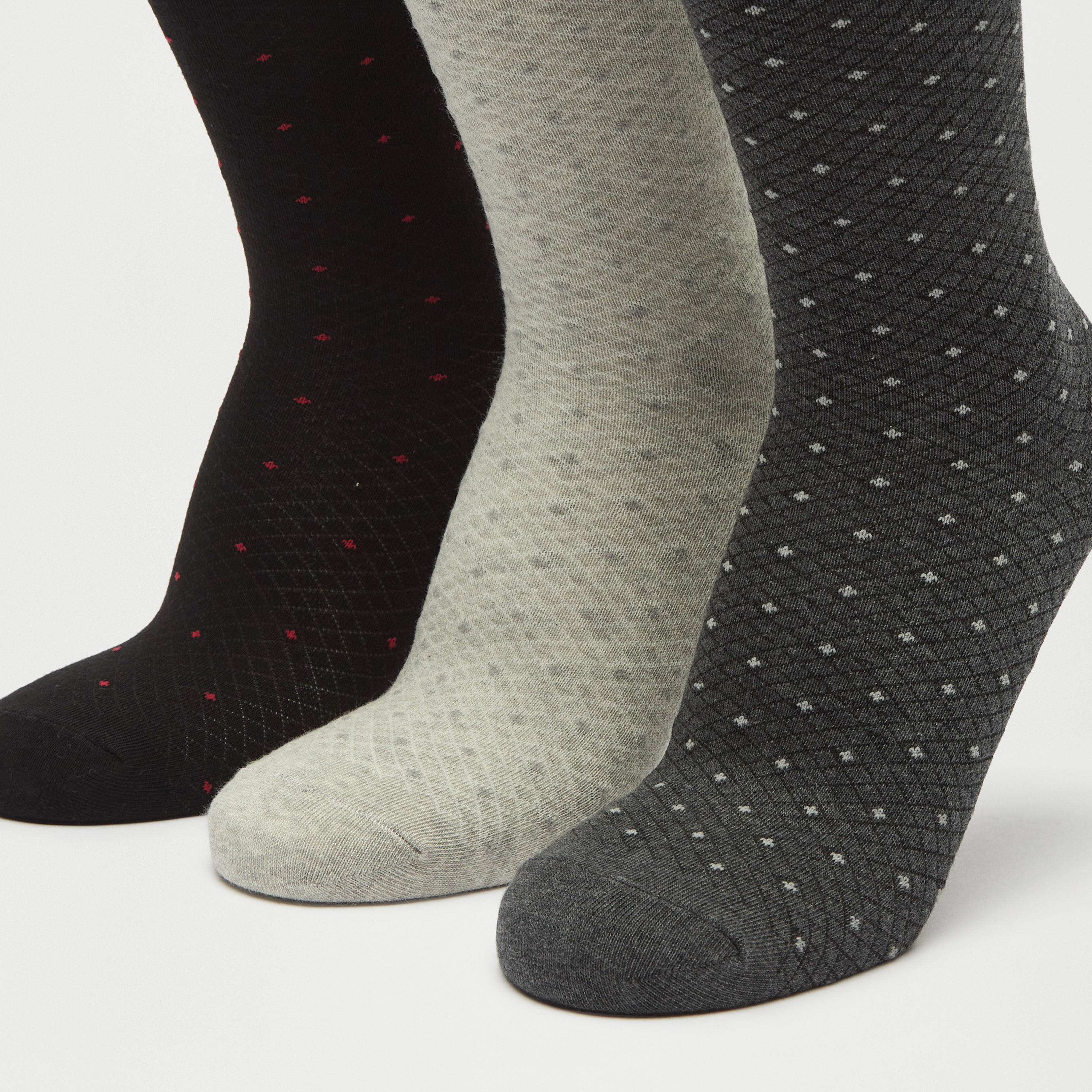 Set of 3 - Textured Crew Length Socks-men-socks-image-3