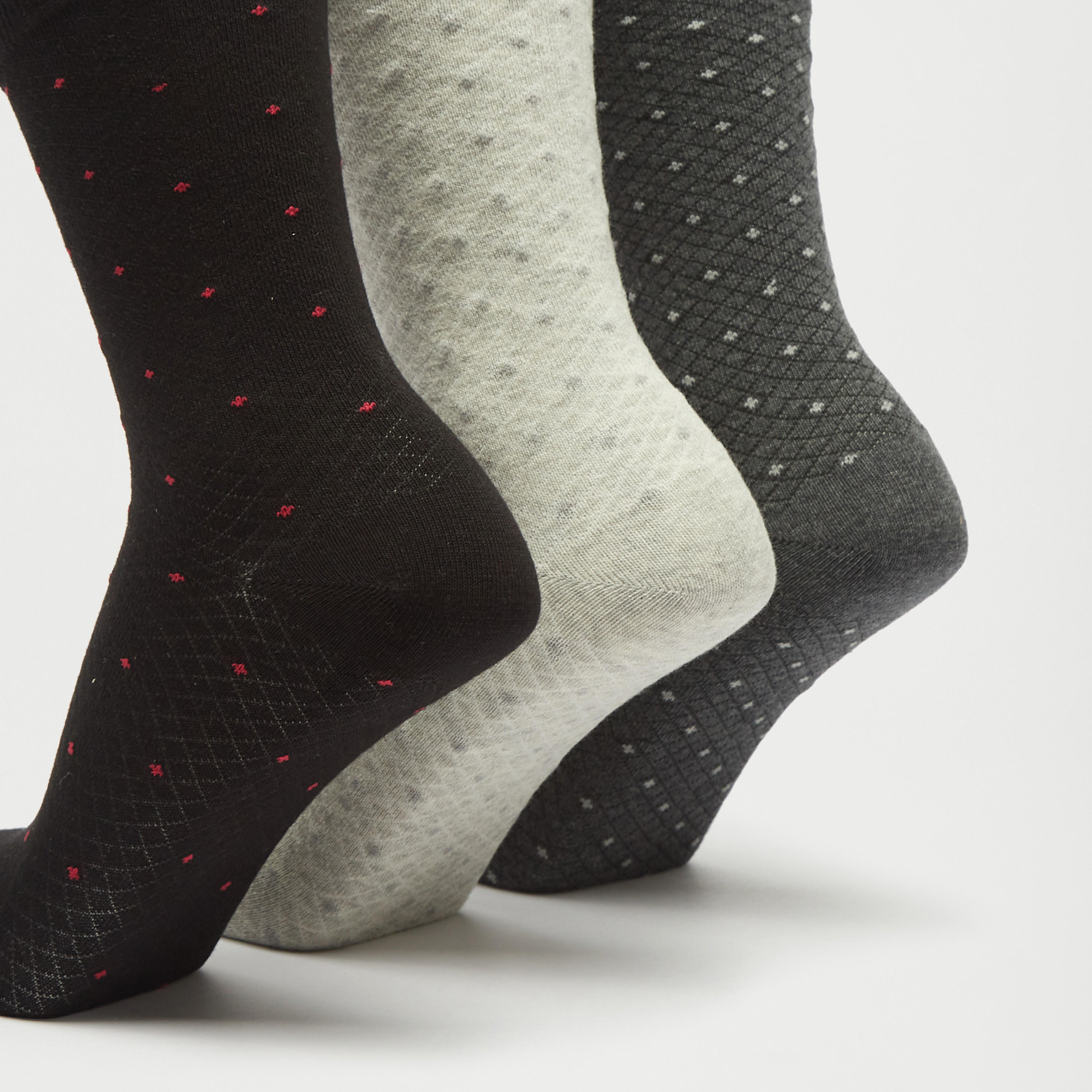 Set of 3 - Textured Crew Length Socks-men-socks-image-4