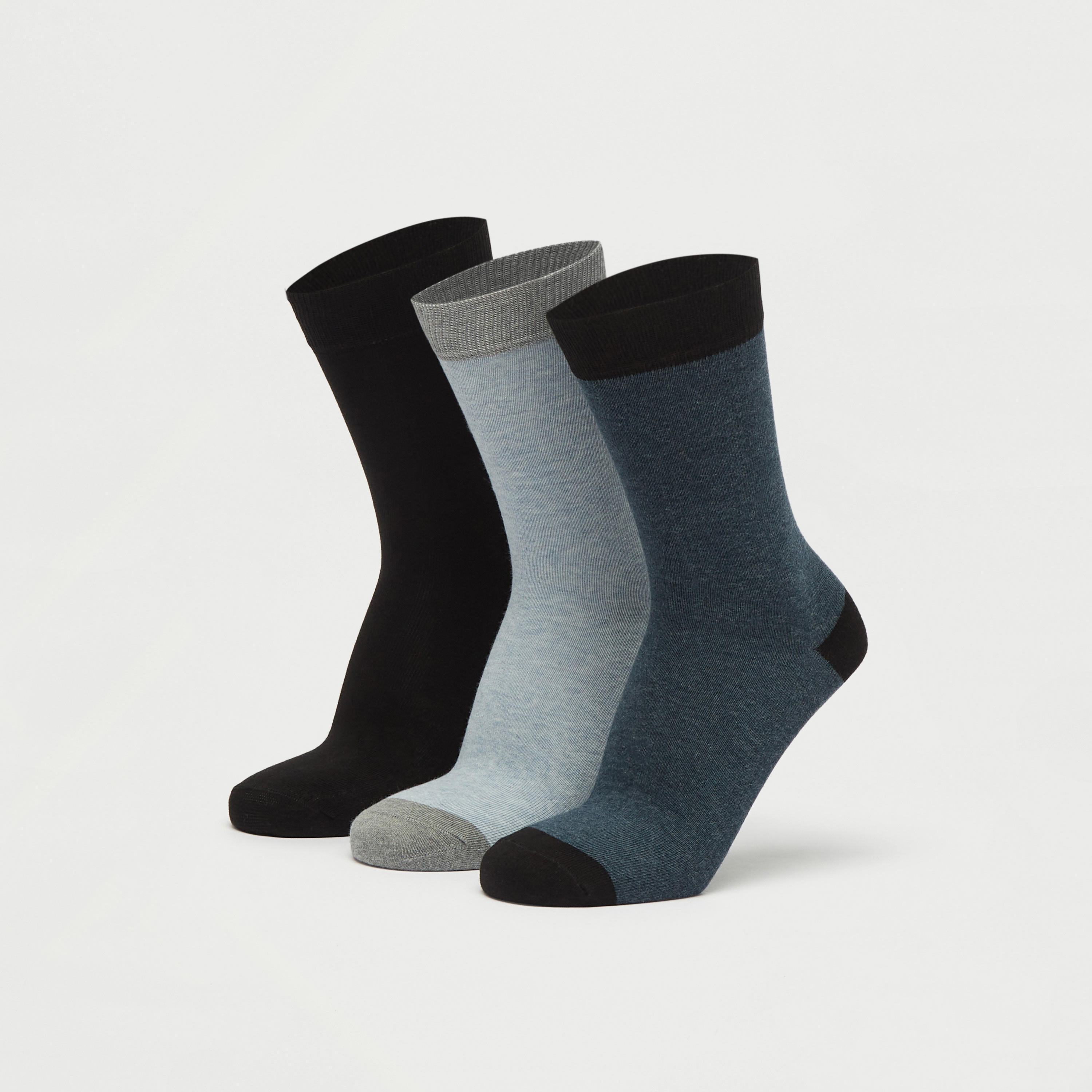 Set of 3 - Colourblock Crew Length Socks-men-socks-image-1