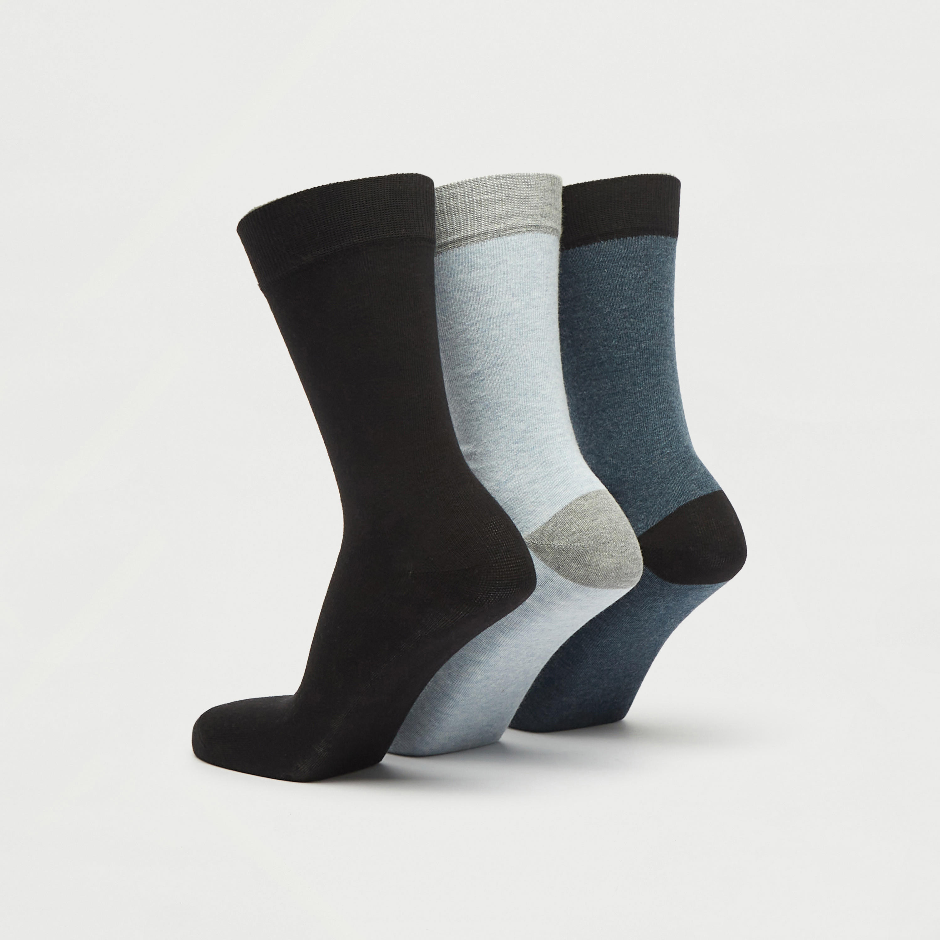Set of 3 - Colourblock Crew Length Socks-men-socks-image-2