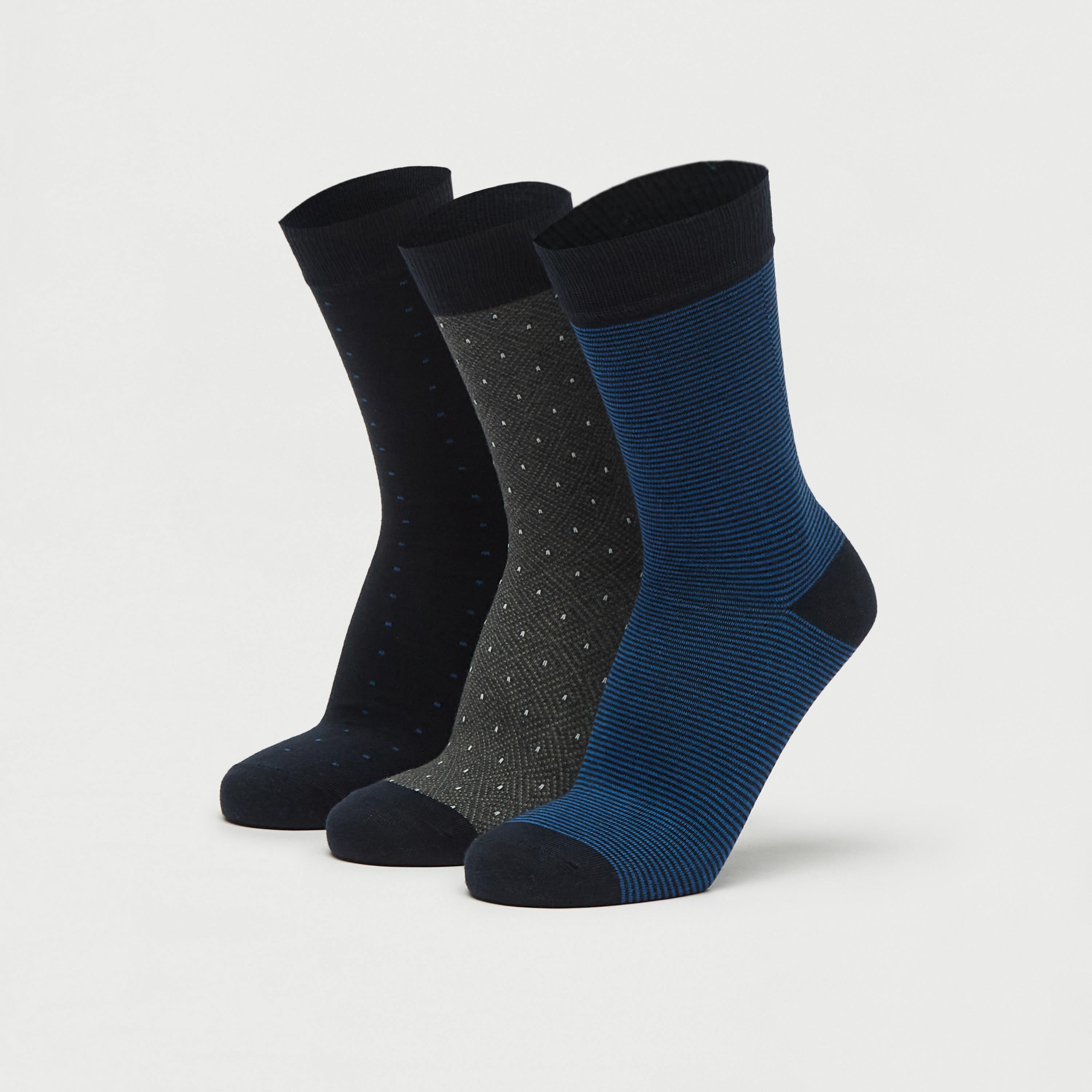 جوارب متنوّعة بطول ربلة الساق - طقم 3 أزواج-men-socks-image-4